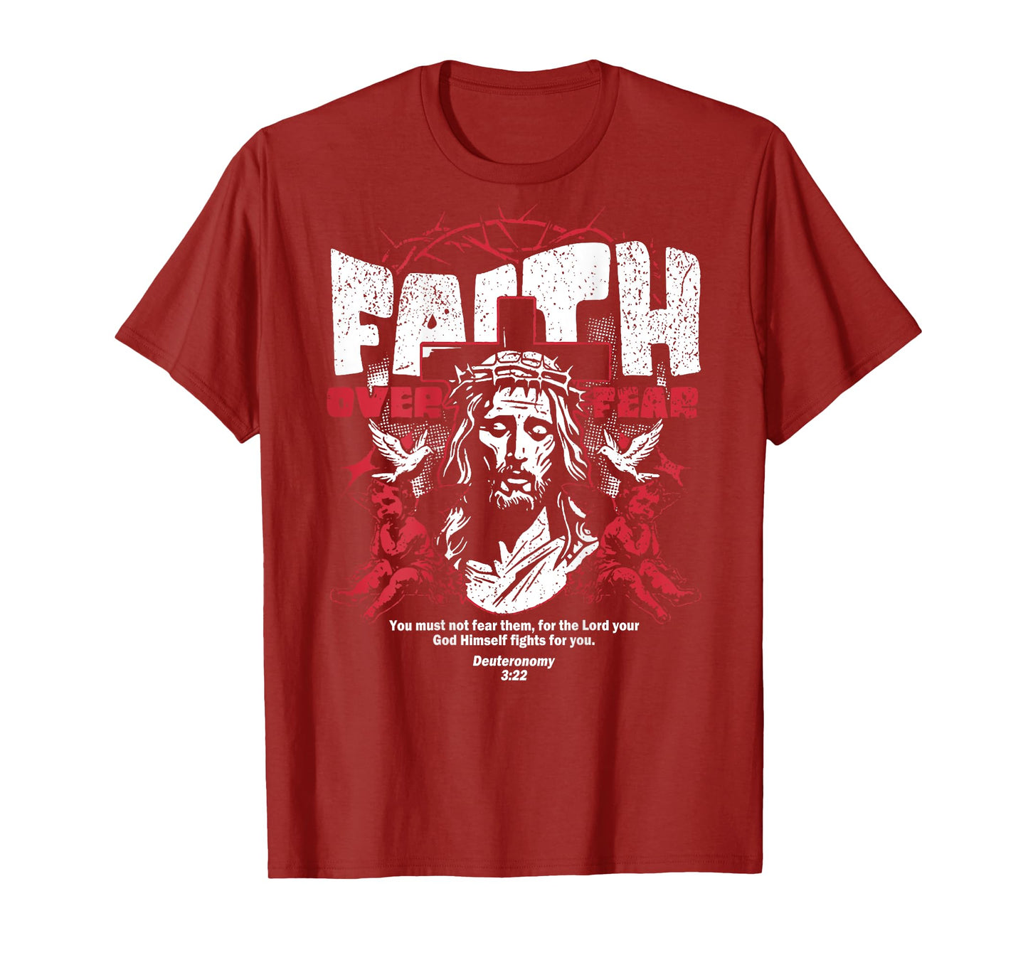 Faith Over Fear Christian Jesus (On Back) T-Shirt