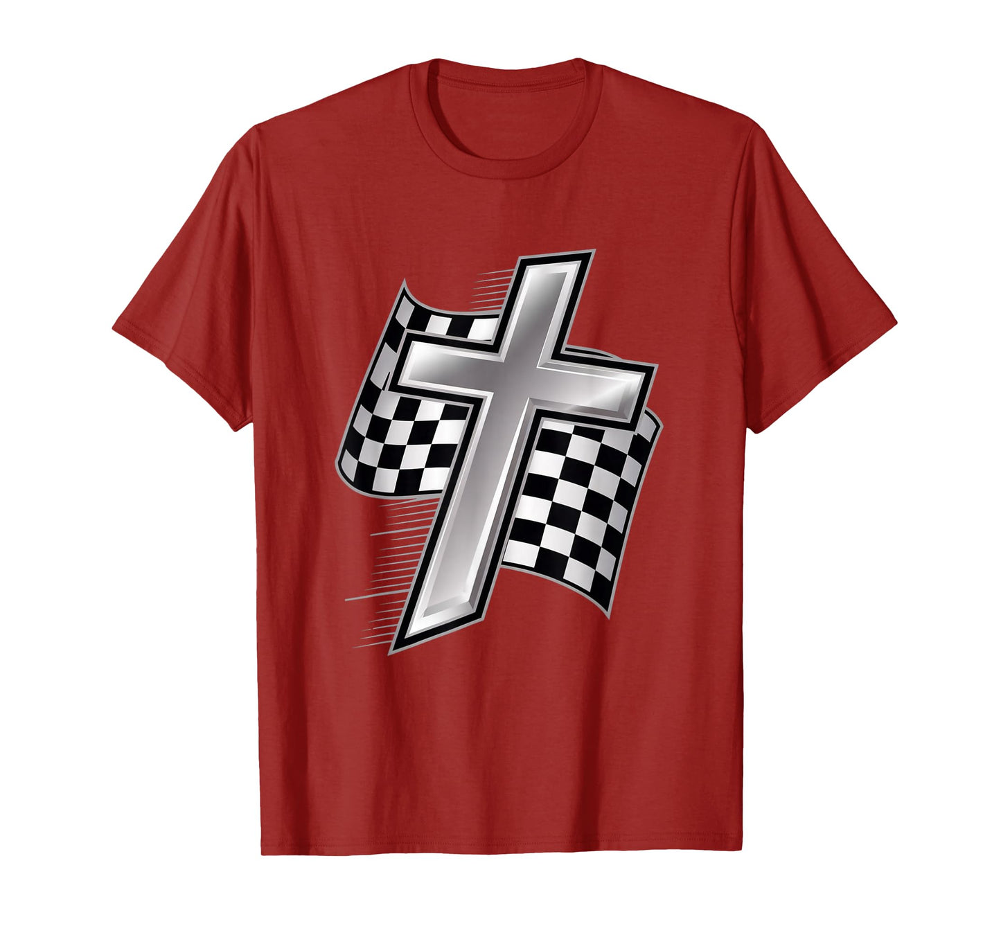 Car Racing Checkered Flag Christian Faith Cross Racer Prayer T-Shirt