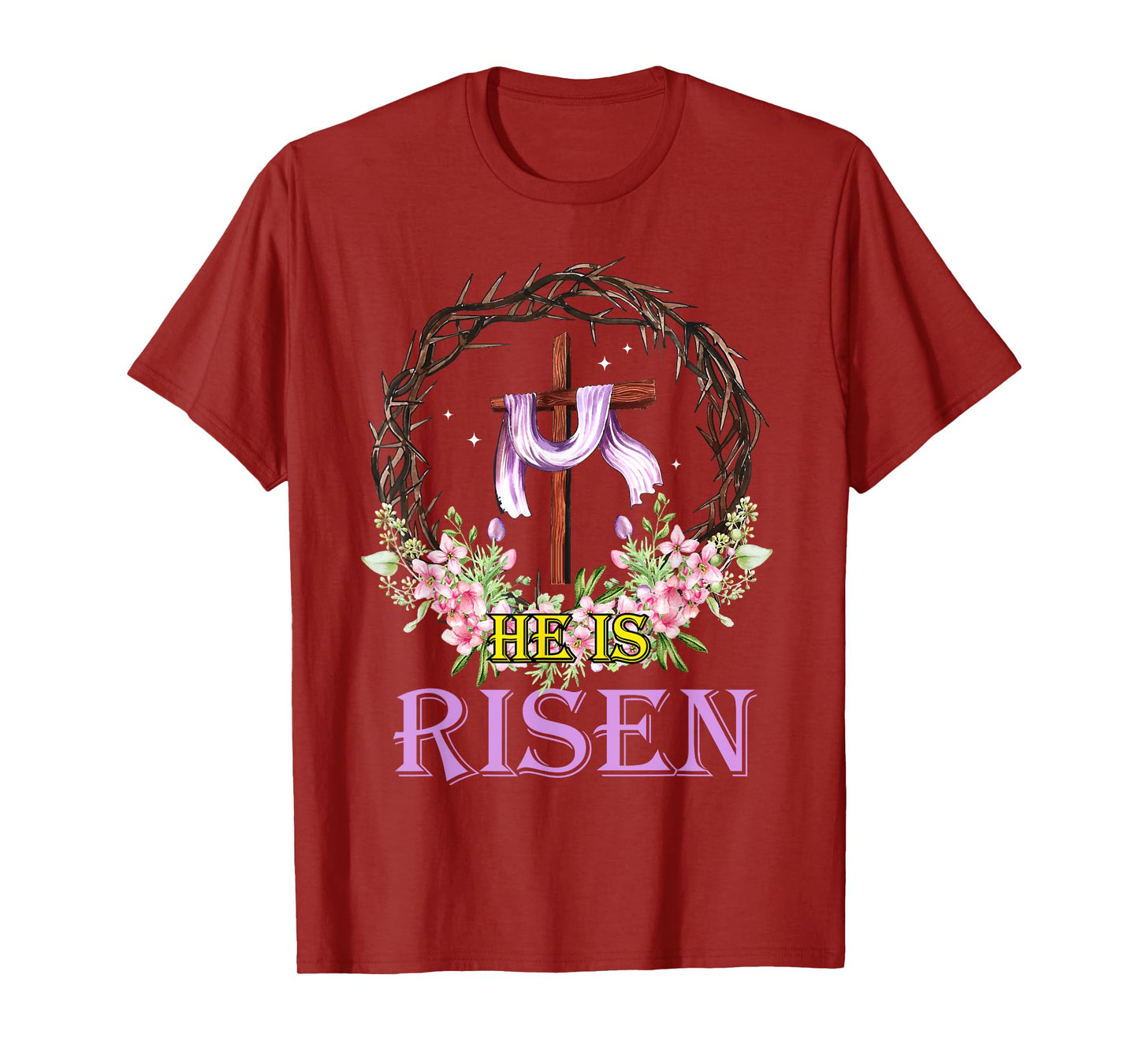 He Is Risen Cross Christian Jesus Easter T-Shirt