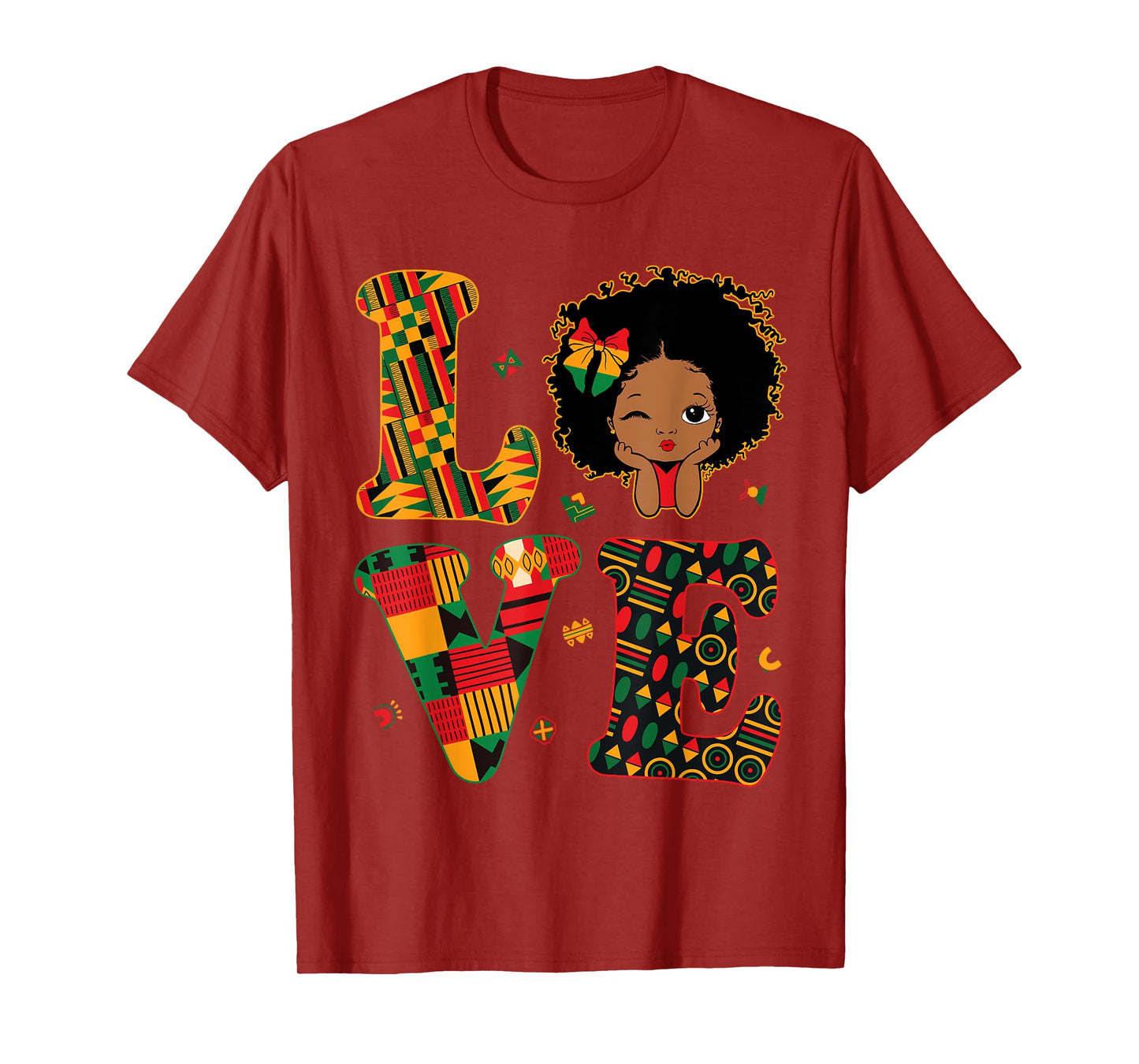 LOVE African Kente Toddler Girls Black History Month Proud T-Shirt