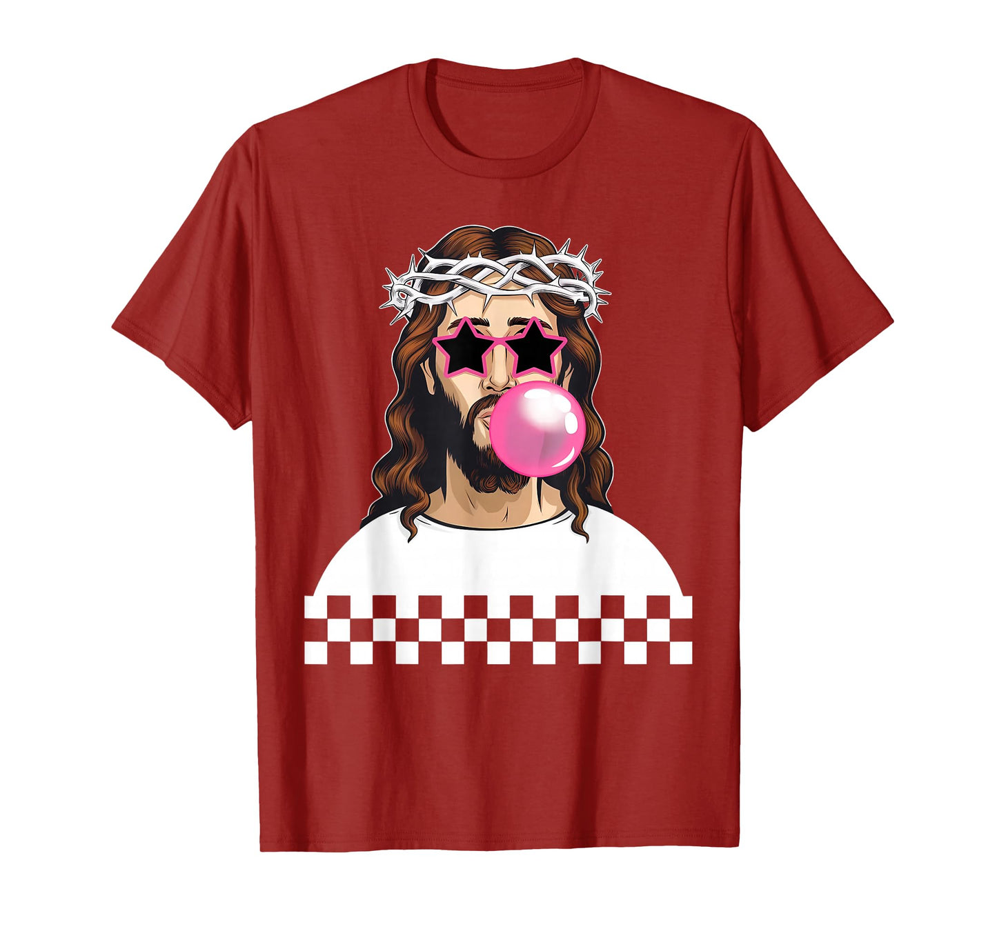 Funny Jesus Blowing Bubblegum & Wearing Sunglass Christian T-Shirt