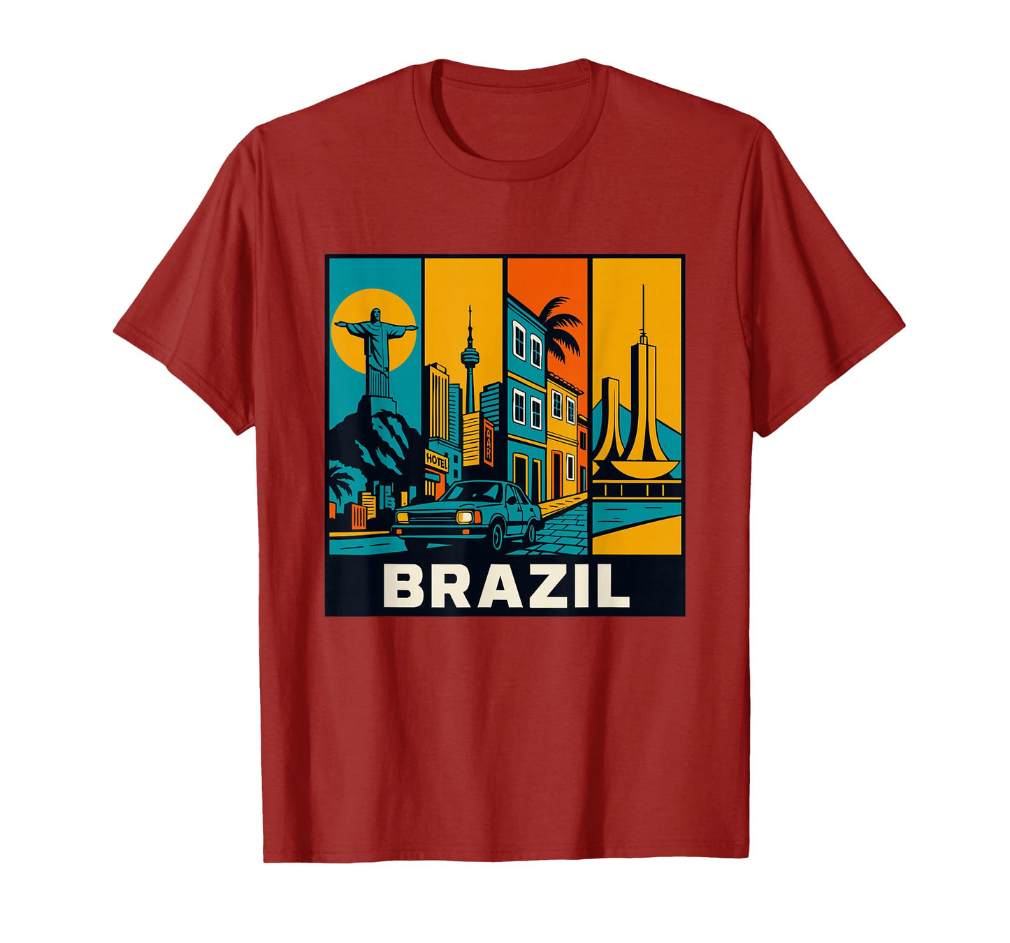 Brazil Retro Game Skyline – Rio São Paulo Salvador Brasília T-Shirt