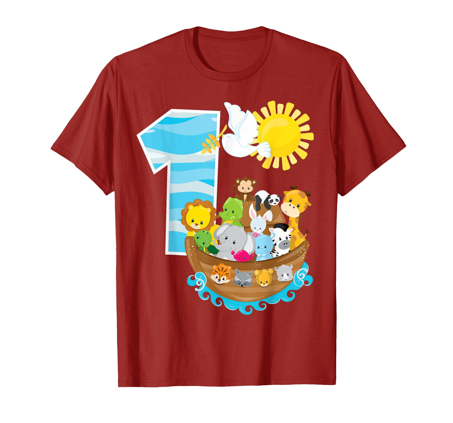 Noah's Ark Birthday Party 1st Birthday 1 Year Old Toddler T-Shirt