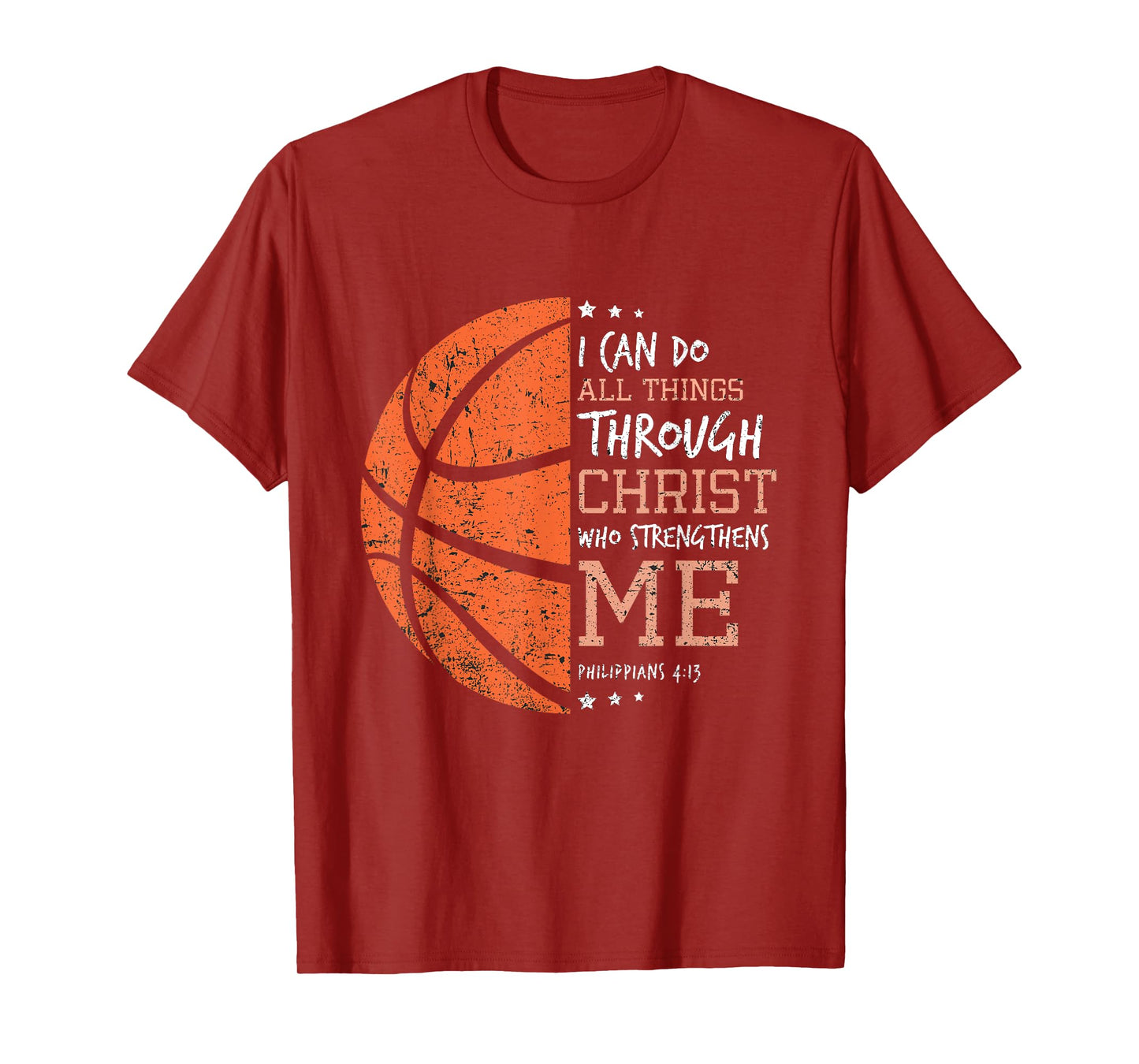 Philippians 4 13 I Can Do All Things Christian Basketball T-Shirt