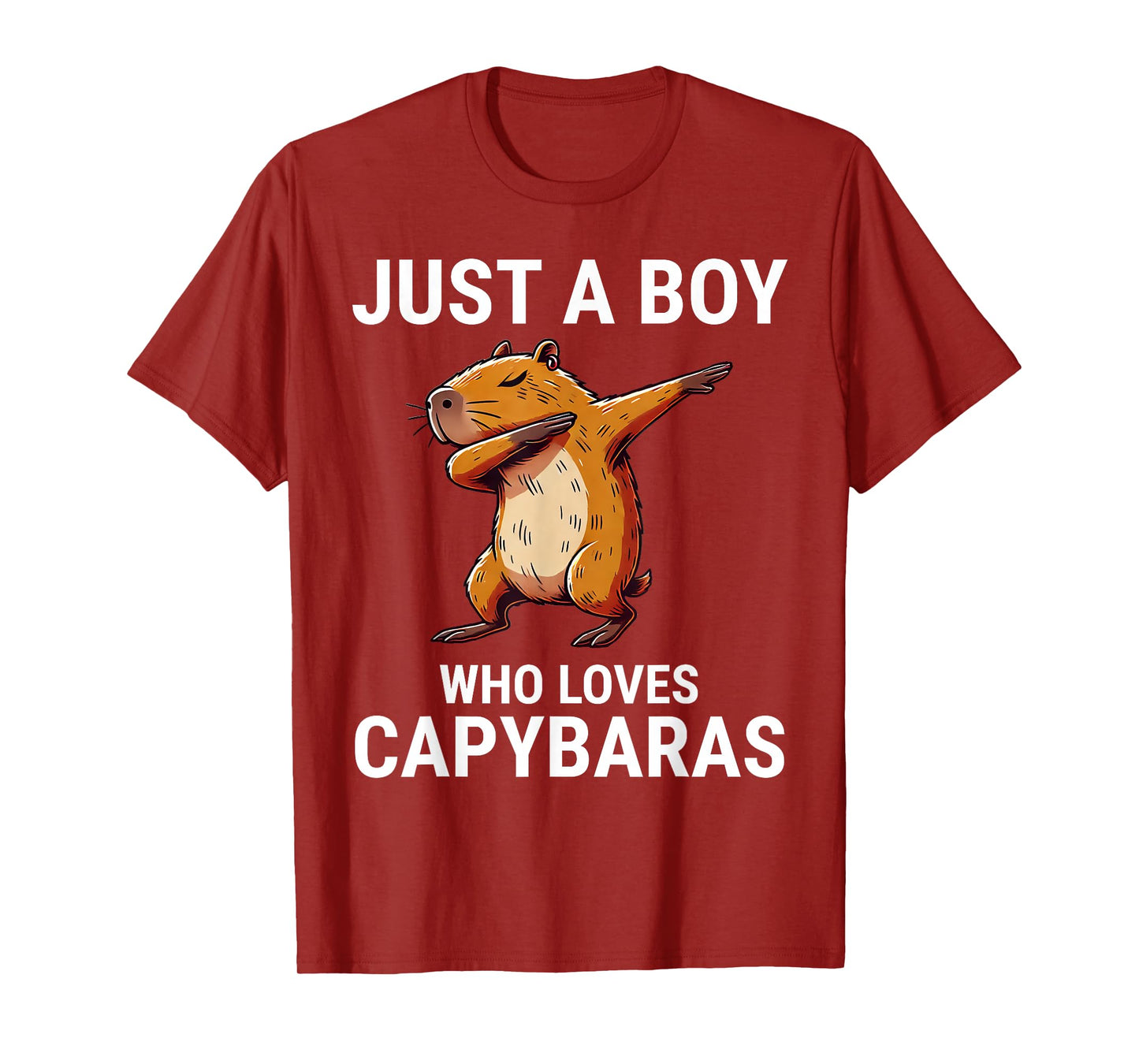Just A Boy Who Loves Capybaras Cute Capybara Dabbing T-Shirt