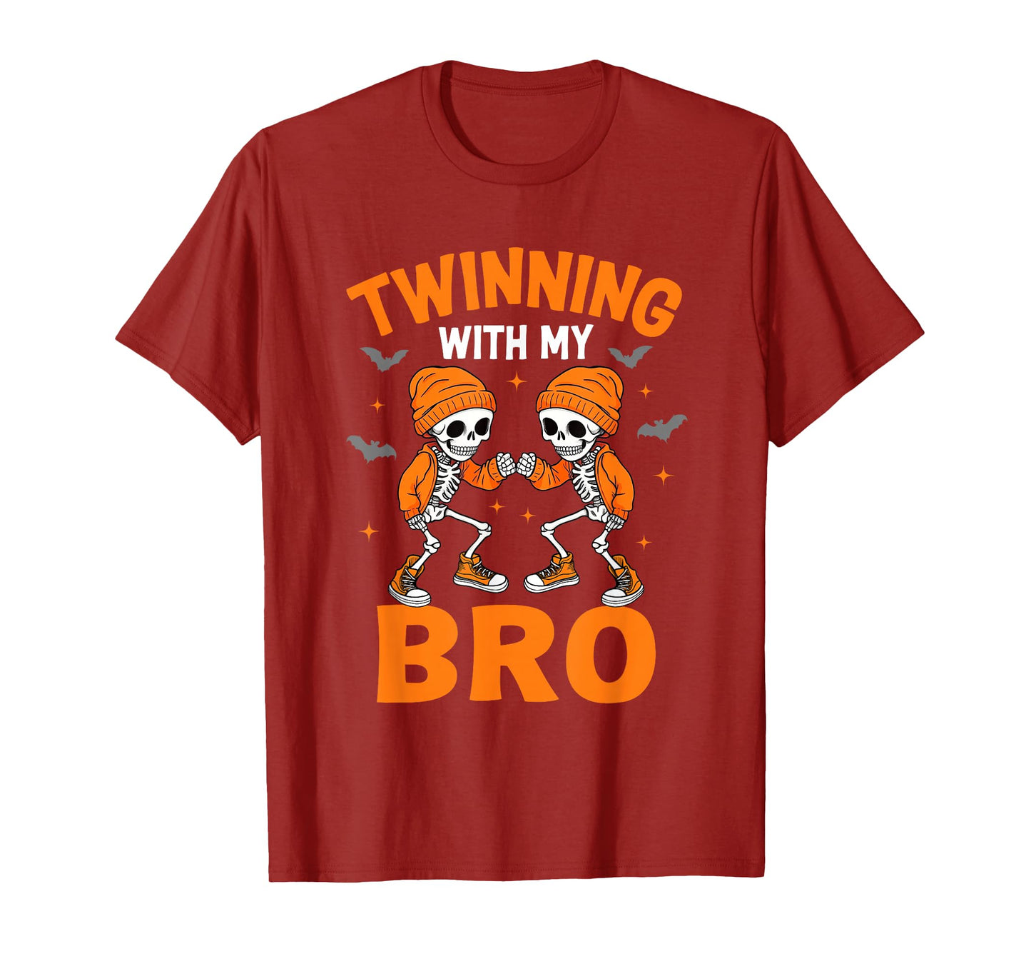 Twin Boys Twinning Halloween Best Friend Matching Skeleton T-Shirt