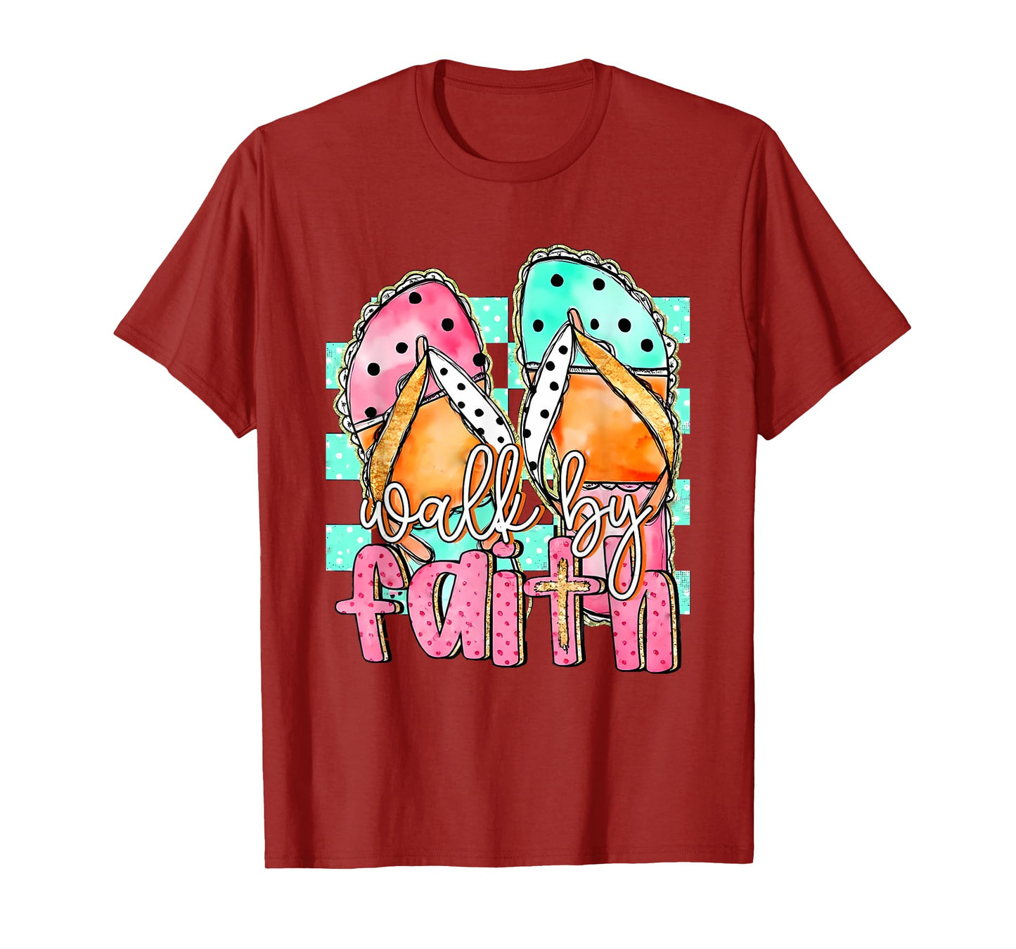 Walk By Faith Jesus Summer Bible Verse Christian Gift T-Shirt