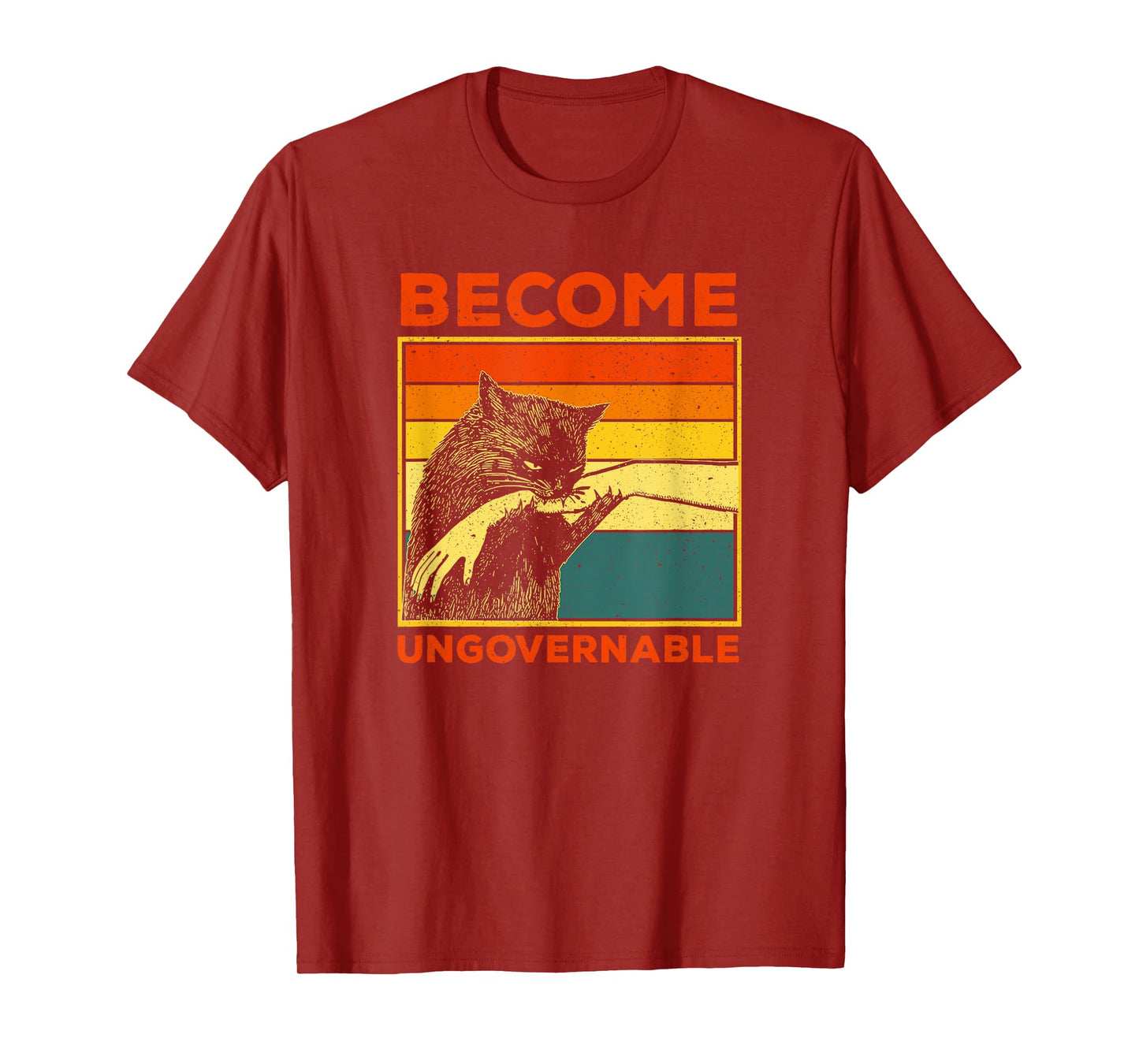 Become Ungovernable - Black Cat Biting Hand Funny Meme T-Shirt