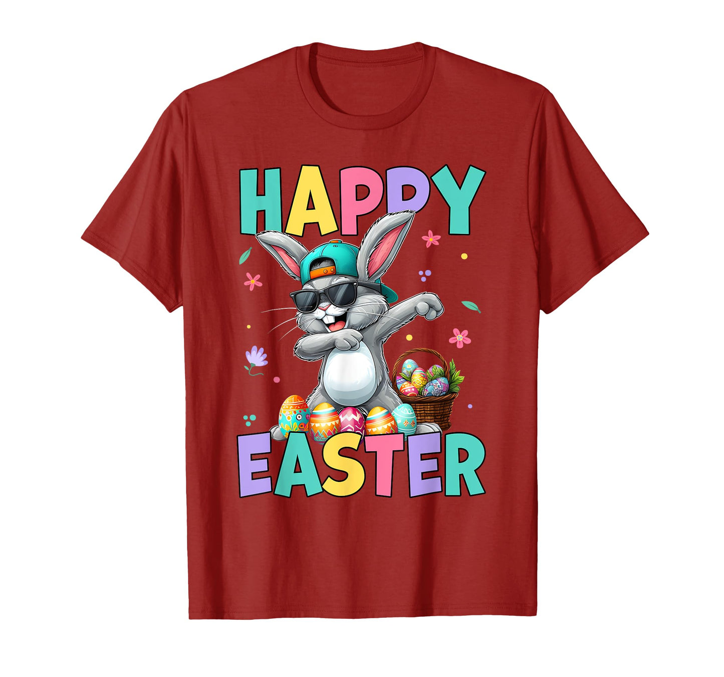 Dabbing Bunny Rabbit Easter Egg Hunting Boys Kids Toddler T-Shirt