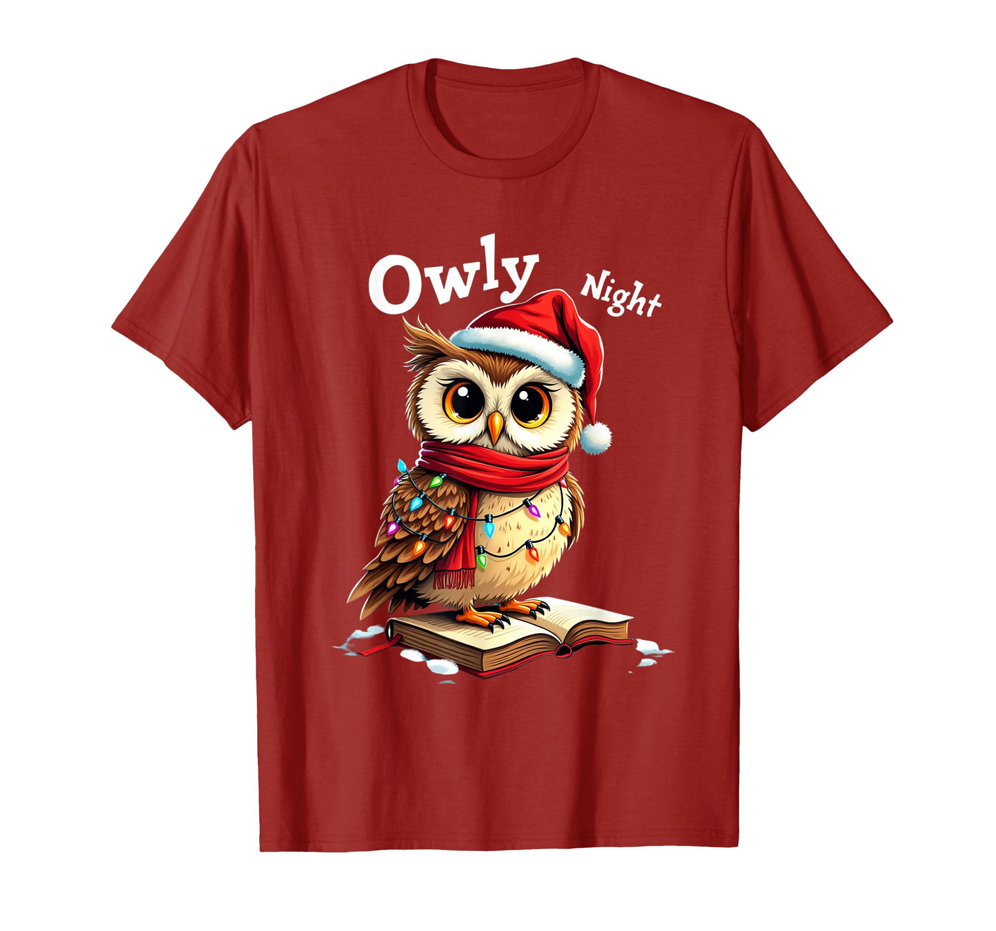 Owly Night Christmas Owl Snowflakes Bible Christian Religion T-Shirt