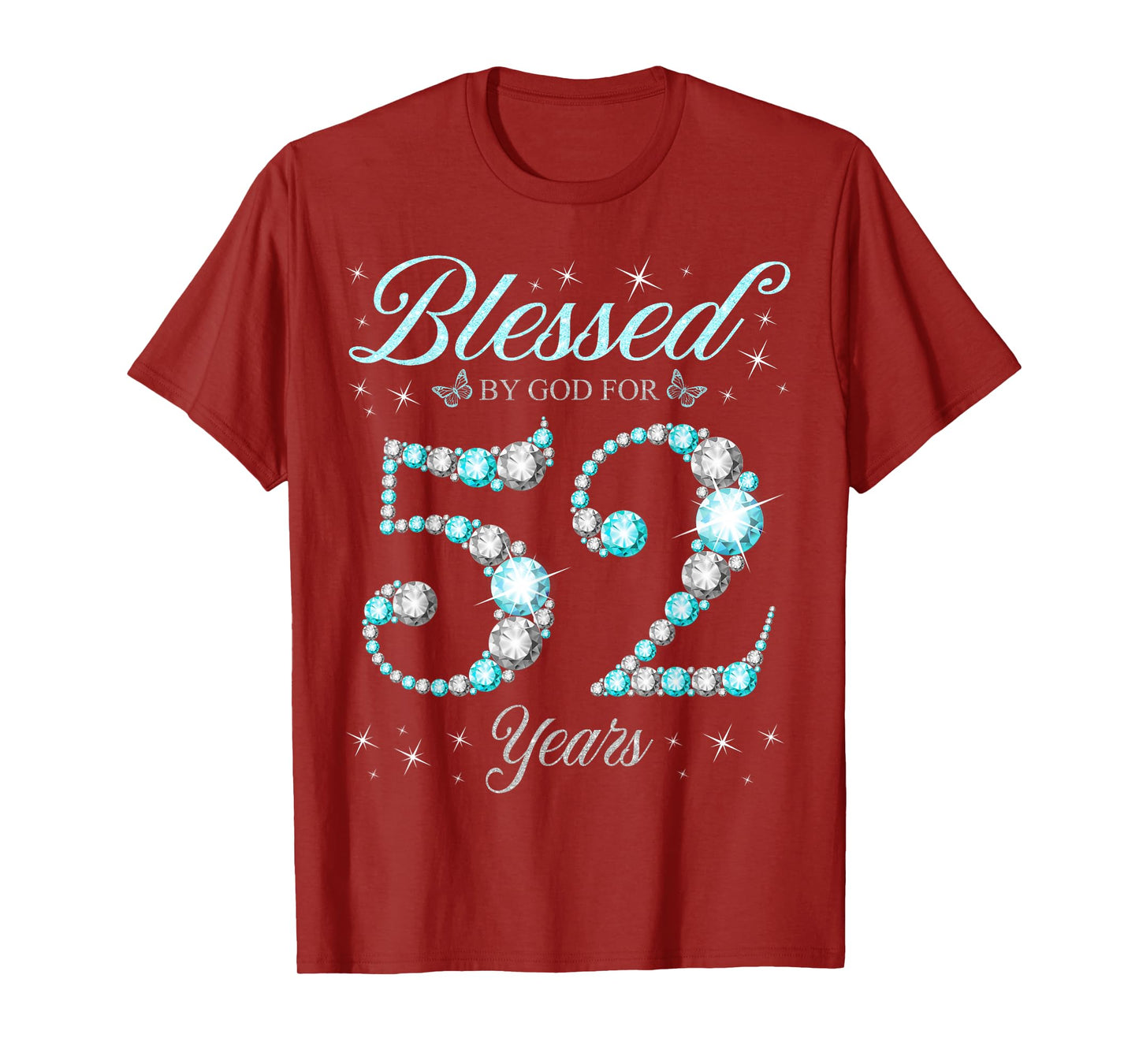 Blessed By God For 52 Years Old 52nd Birthday B-Day Party T-Shirt