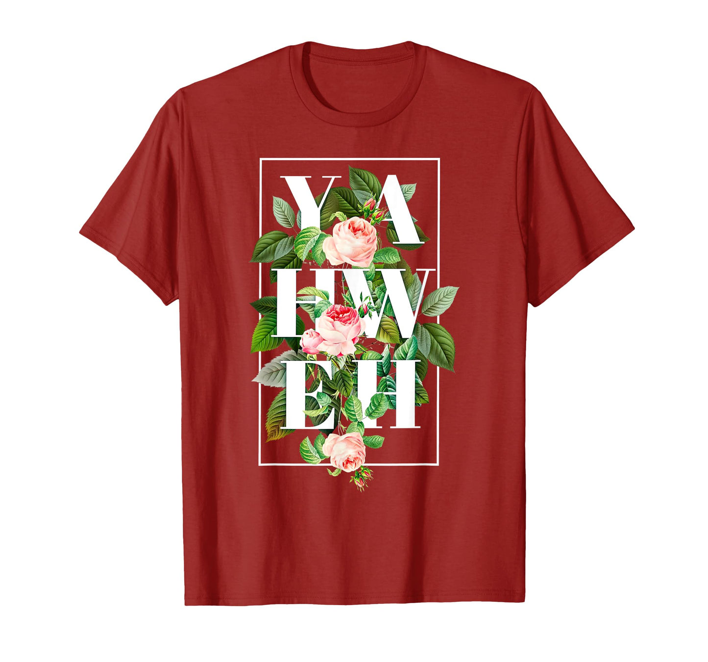 YHWH Yahweh Hebrew God Jewish Christian Retro Flower T-Shirt