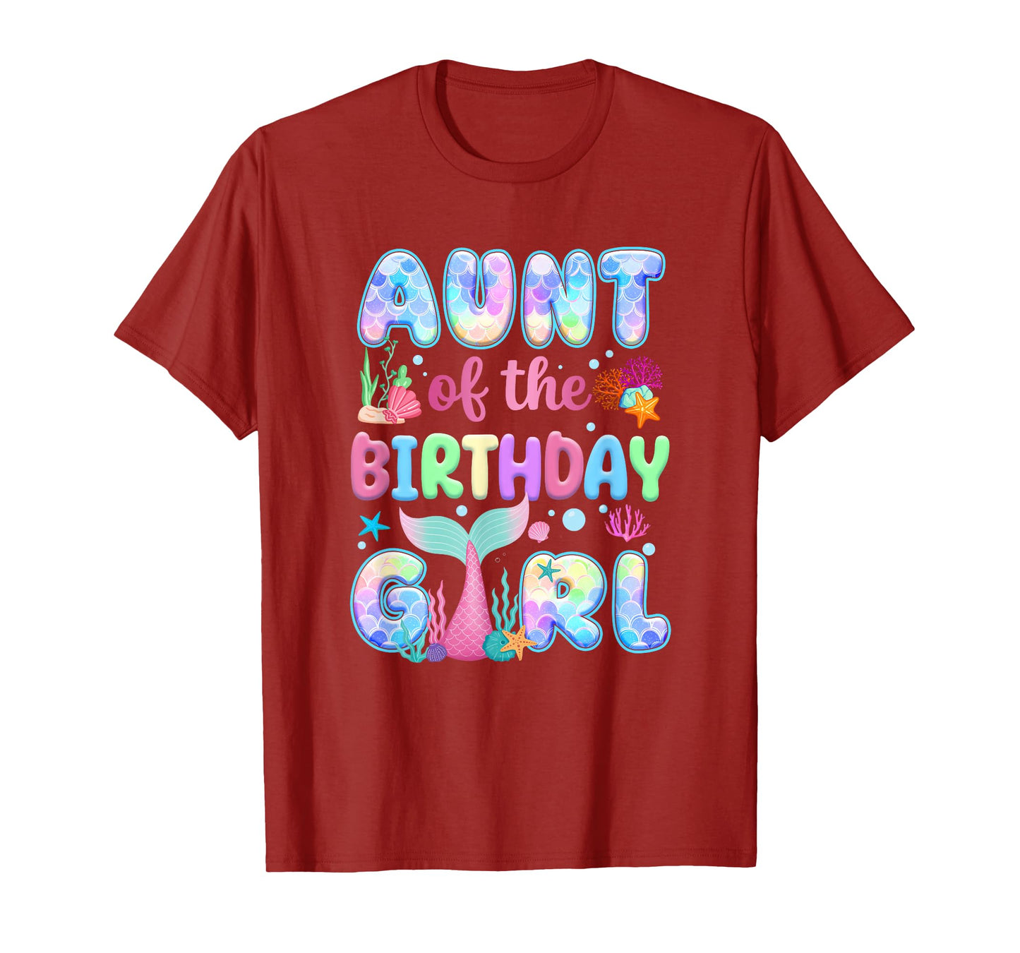 Aunt Of The Birthday Mermaid Girl Family Matching Party T-Shirt