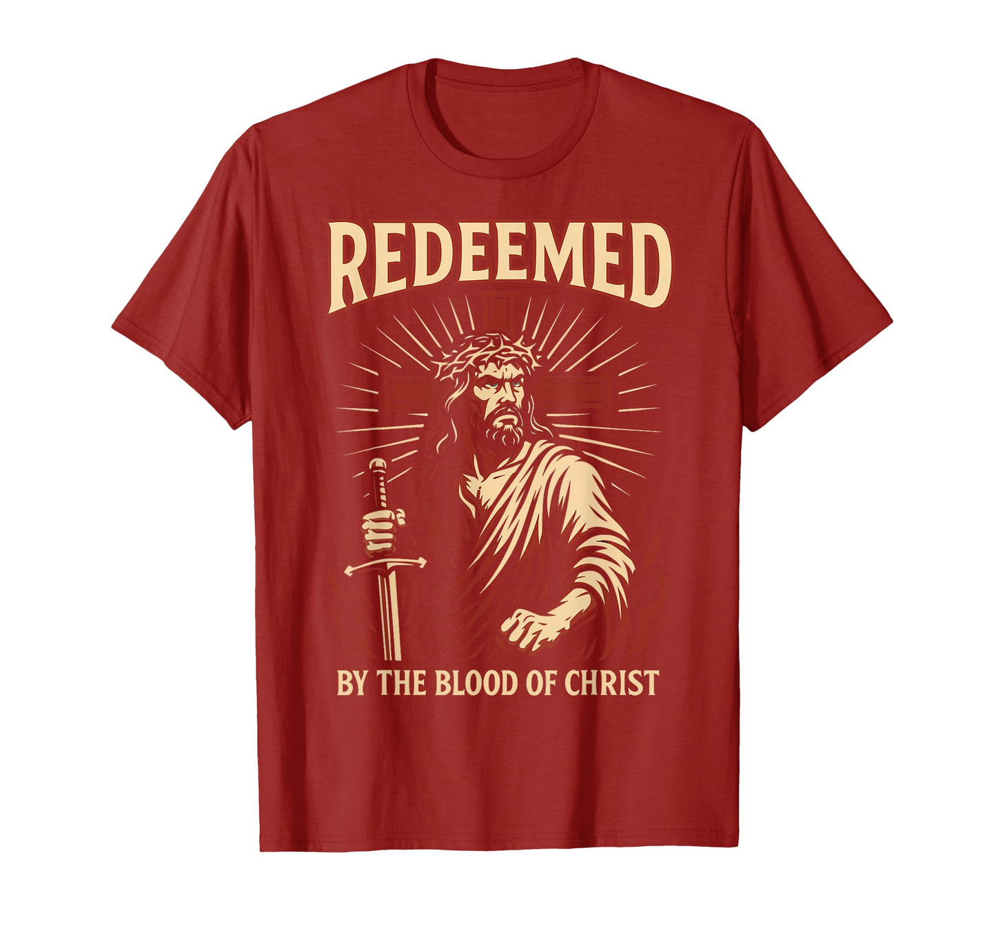 Redeemed Badass Warrior of Christ Christian Jesus Christcore T-Shirt