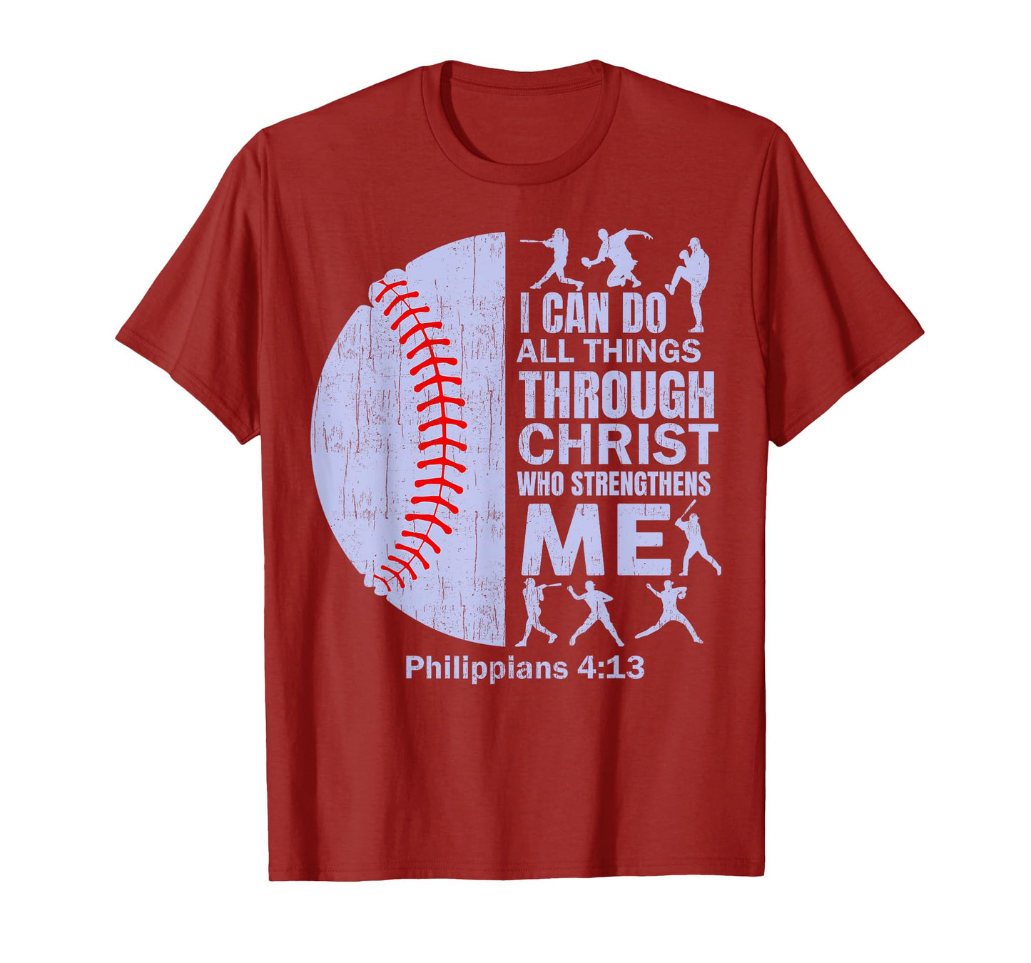 Christian Baseball T Shirt Christ Bible Verse Men Boys Kids T-Shirt