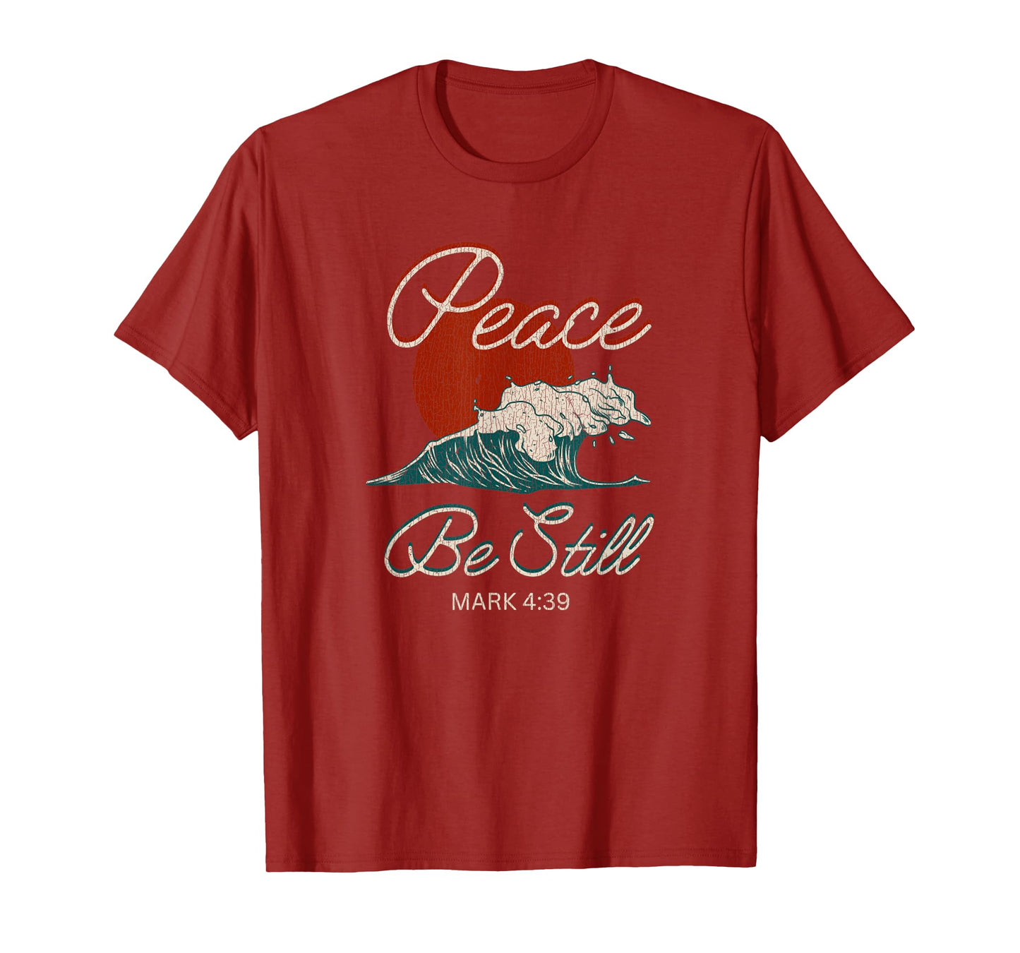 Vintage Peace Be Still Mark 4:39 Life Waves Christian T-Shirt