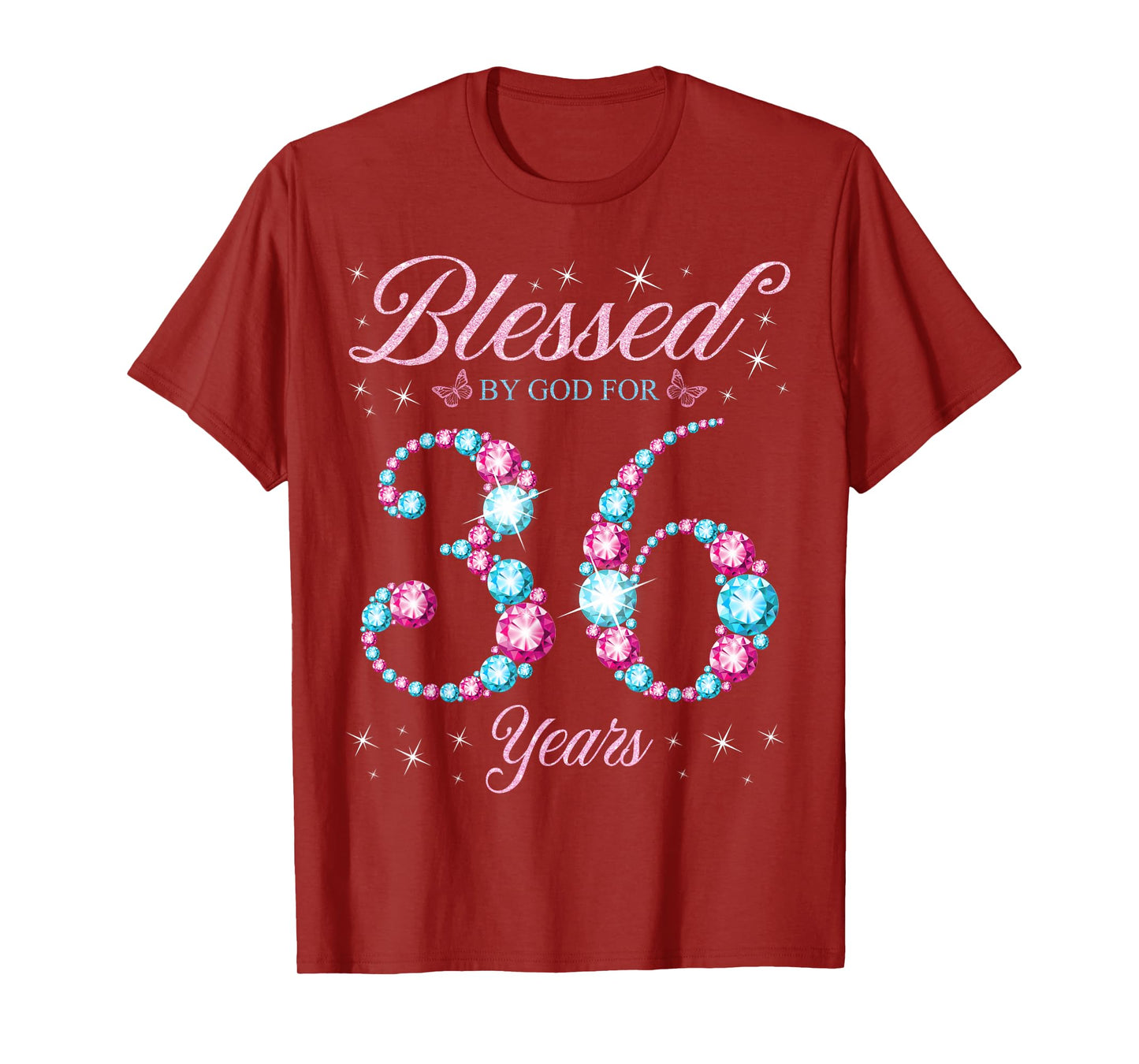 Blessed By God For 36 Years Old 36th Birthday Woman Queen T-Shirt