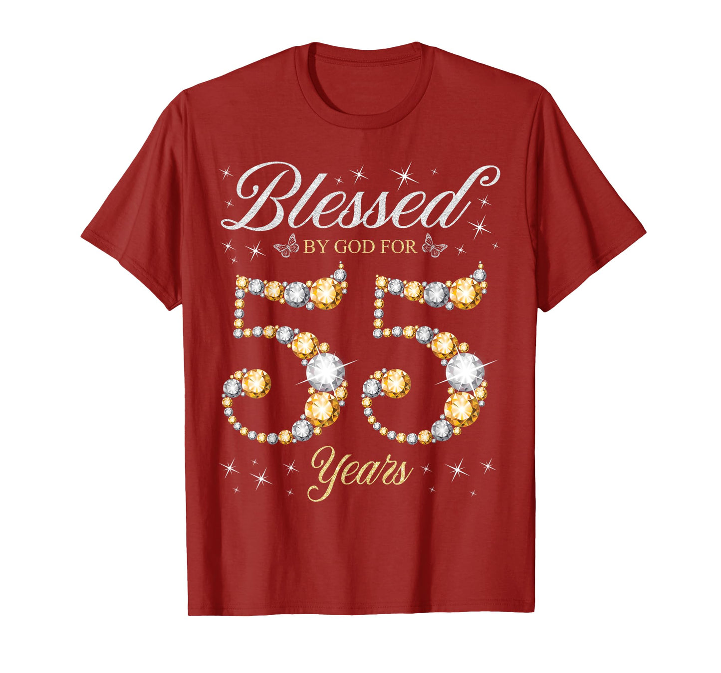 Blessed By God For 55 Years Old 55th Birthday Party T-Shirt