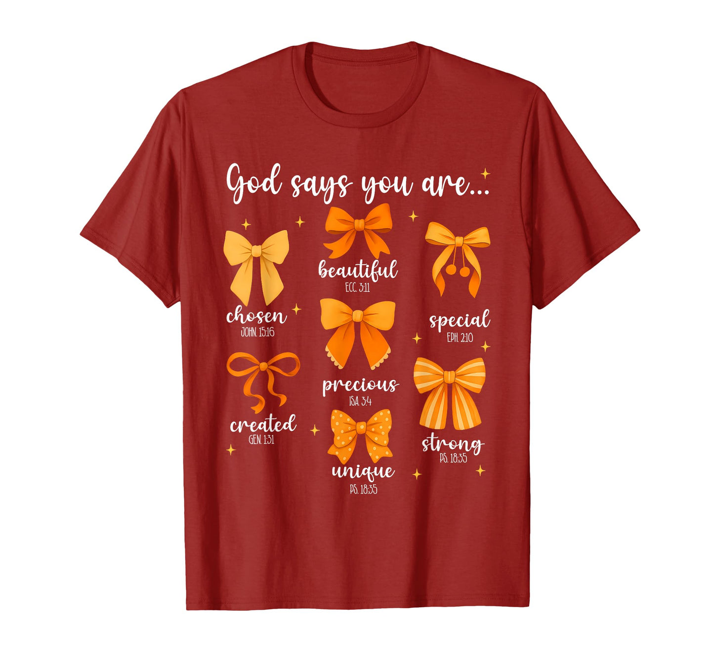 God Says You are Christian Bible Coquette Bow Thanksgiving T-Shirt