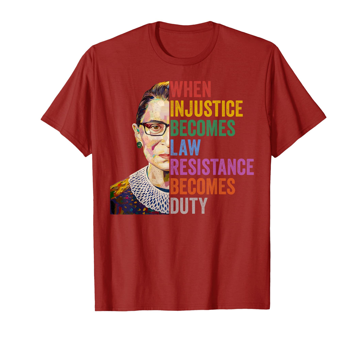 Notorious RBG Feminist Quotes Apparel Unisex-Adults Black Small T-Shirt