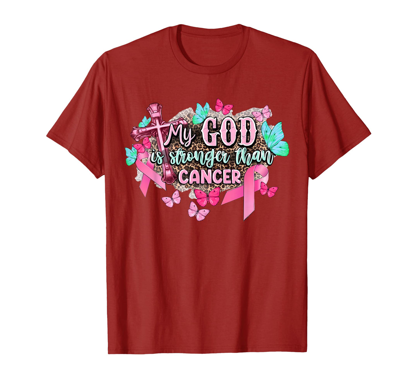 My God Is Stronger Than Breast Cancer Awareness Christian T-Shirt