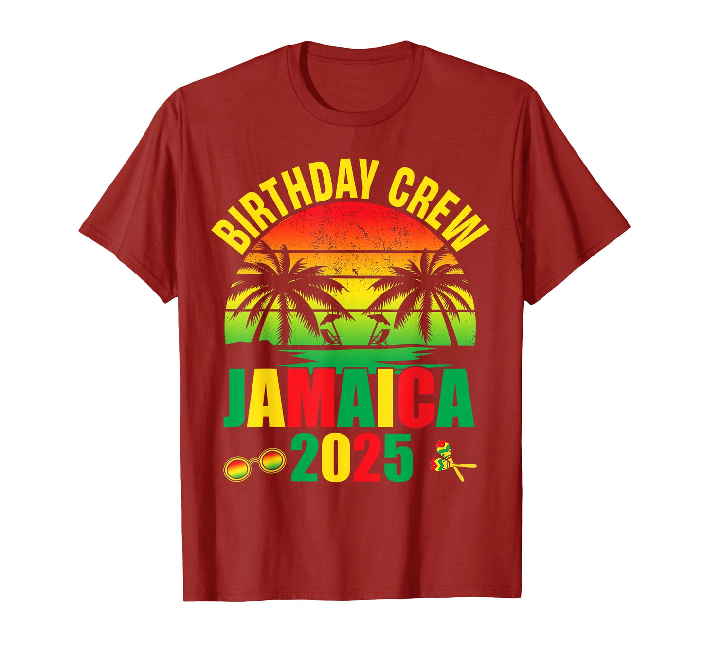 Birthday Crew Jamaica 2025 Girl Trip Party Matching Vacation T-Shirt