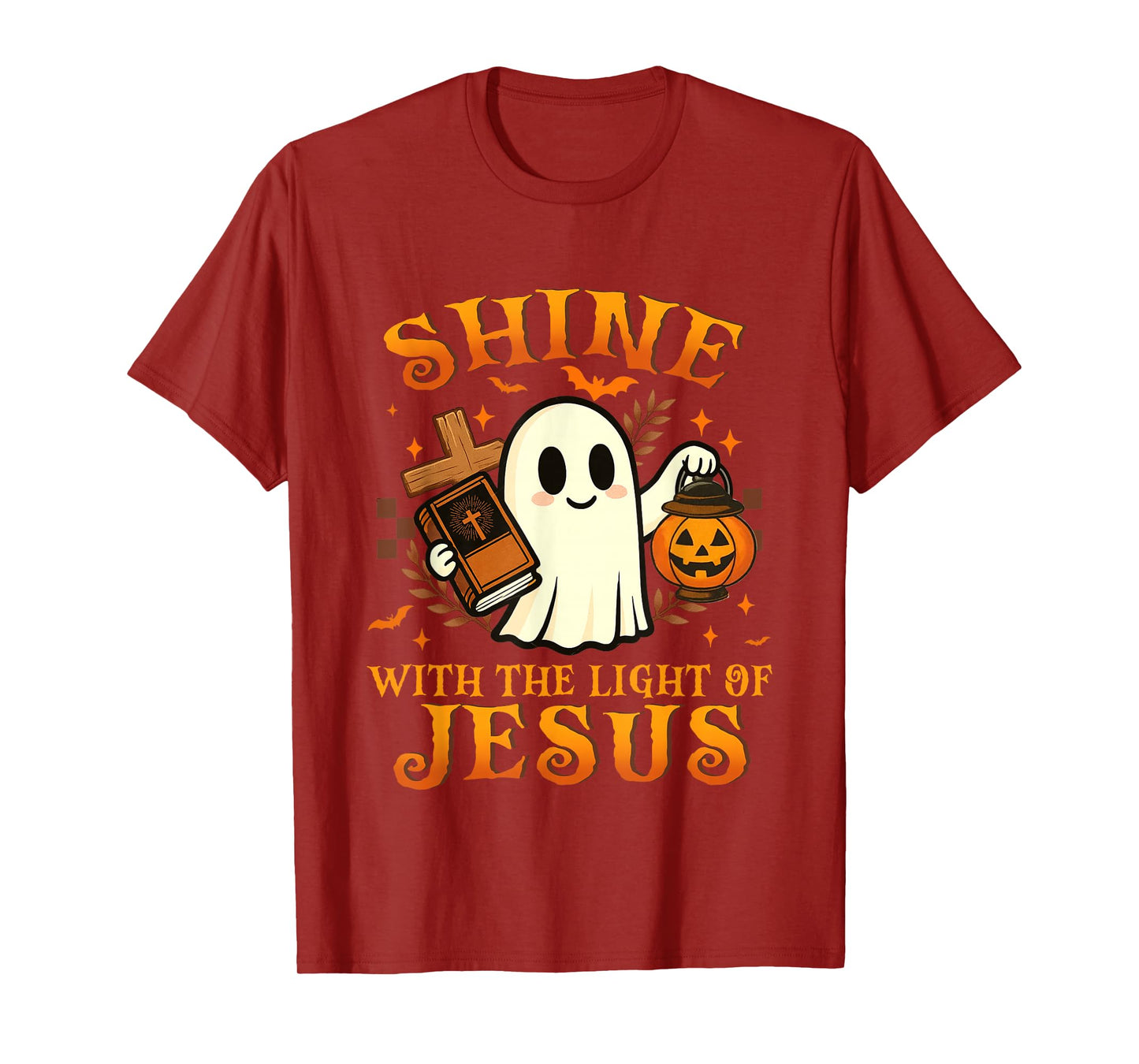 Shine with The Light of Jesus Christian Halloween Pumpkin T-Shirt