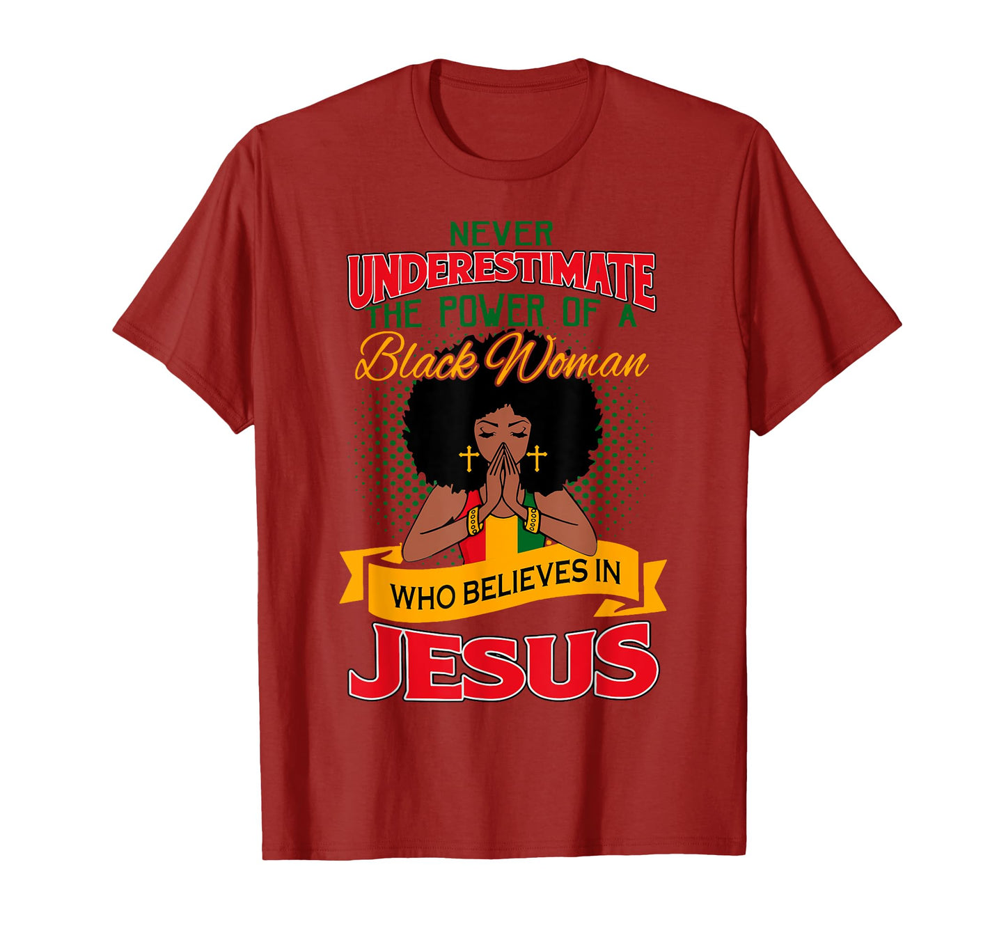 Proud African American Melanin Black Women Believe God Jesus T-Shirt