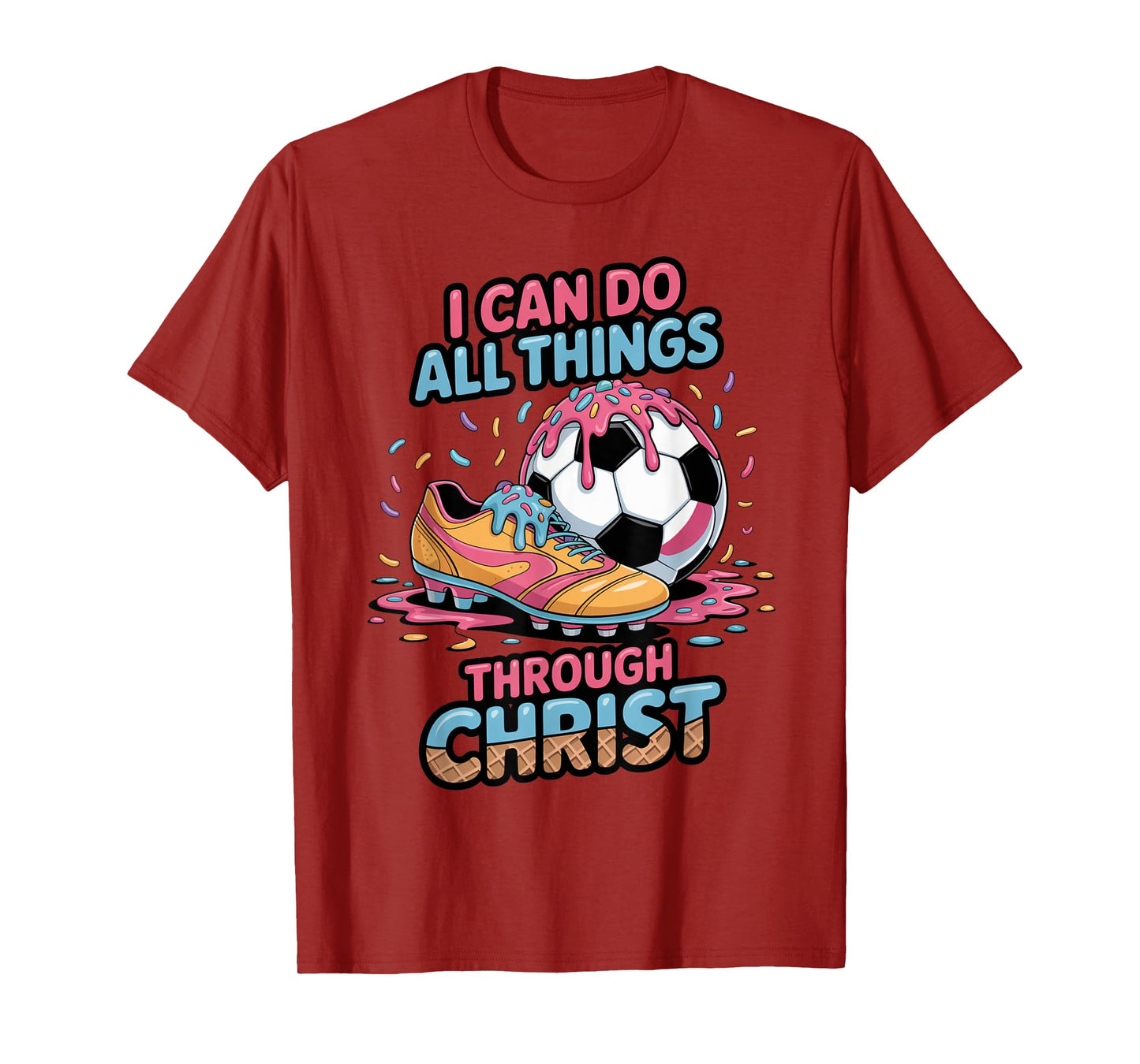 Soccer Shirts Boys Kids Girls Philippians 4:13 Soccer Shirt T-Shirt