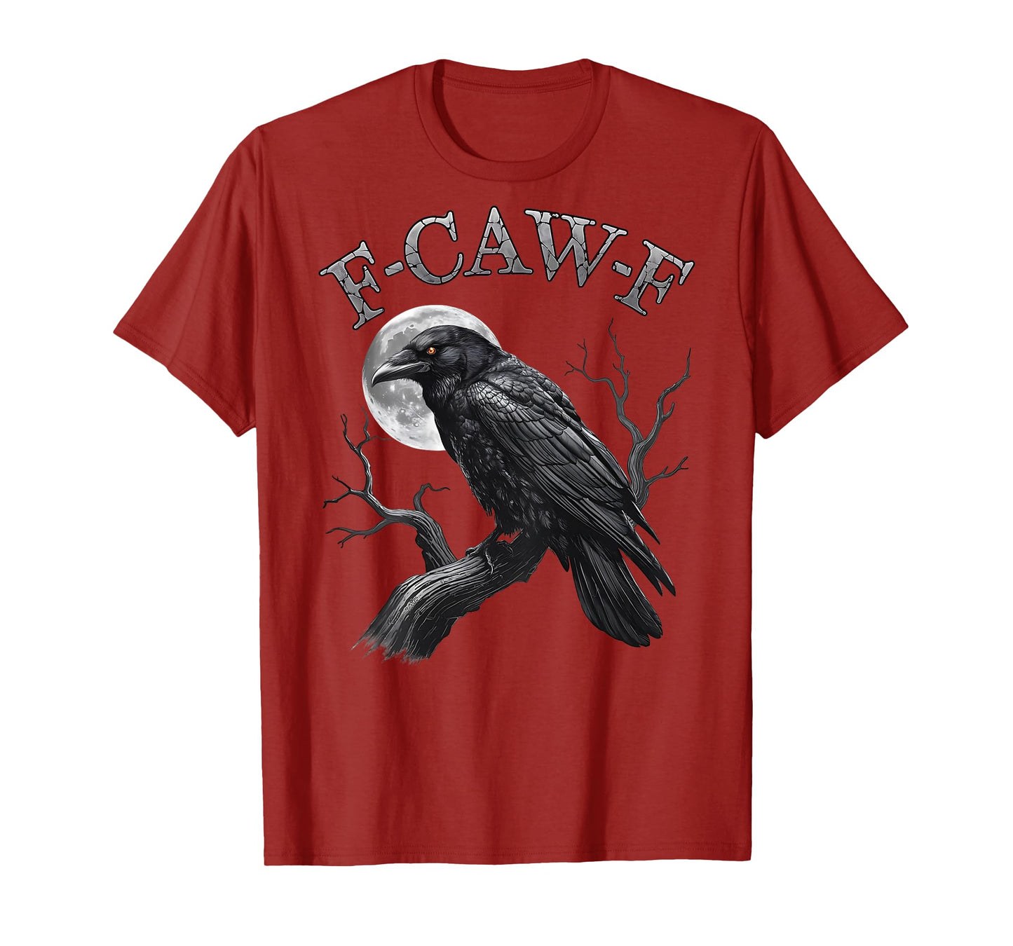 Black Crow, F-Caw-F Funny Black Bird Moon Gothic Adult Humor T-Shirt
