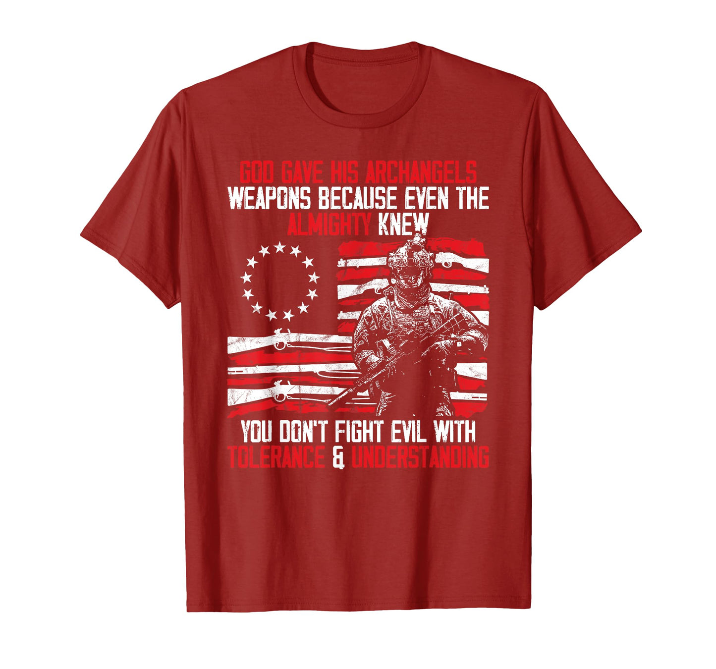 God Gave His Archangels Weapons Gun Soldier Veteran Day Gift T-Shirt