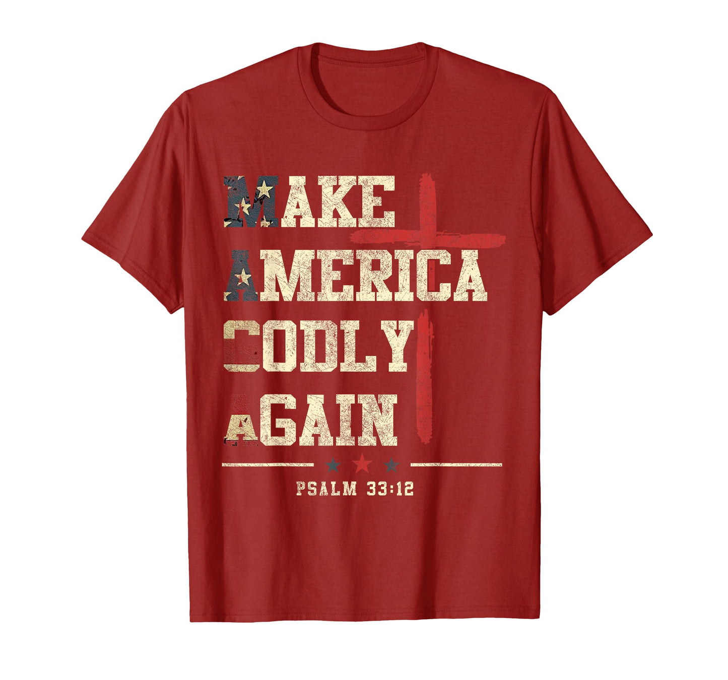 Jesus Make America Godly Again American Patriot Christian T-Shirt