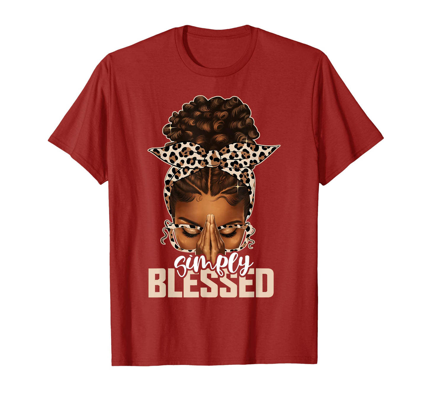 Blessed Black Woman Praying Afro African American Christian T-Shirt