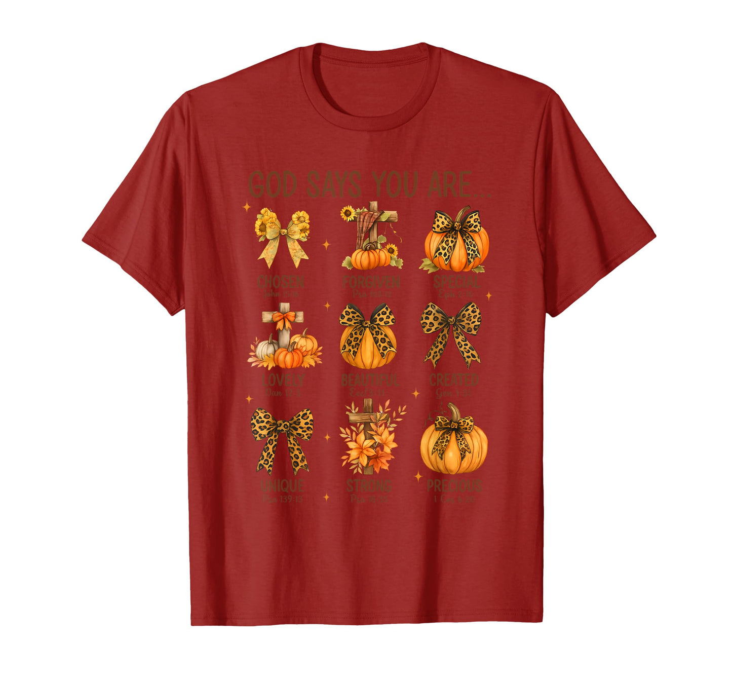God Says You are, Fall Coquette Bow, Fall Autumn Costume T-Shirt