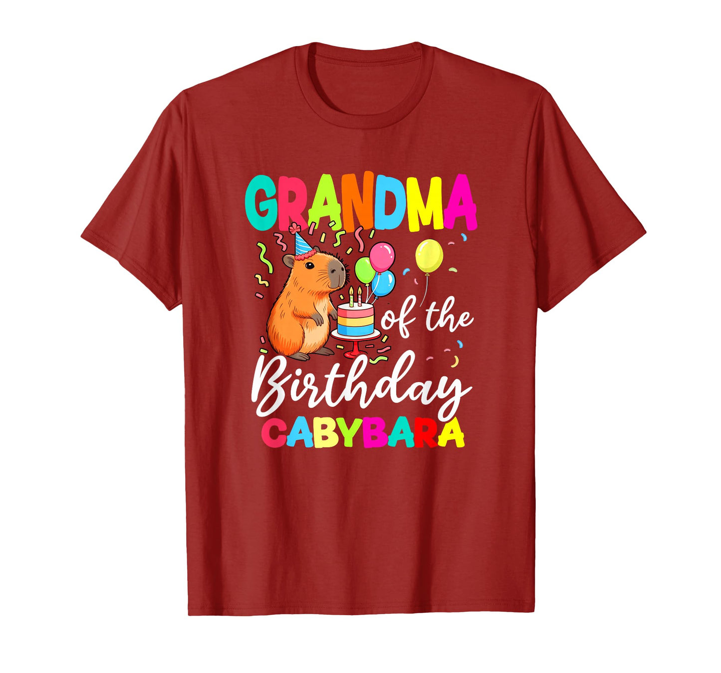 Grandma of The Birthday Capybara Girl Bday Party Family T-Shirt