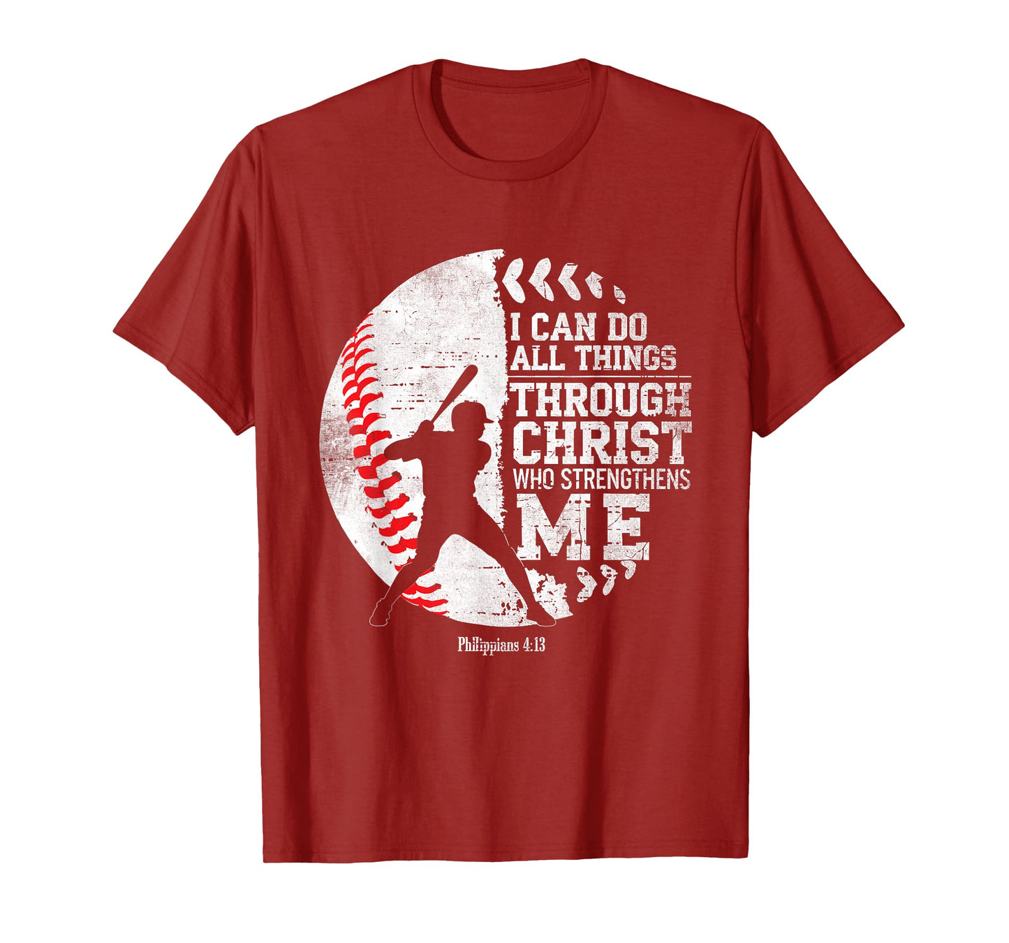 Christian Baseball I Can Do All Things Religious Faith T-Shirt