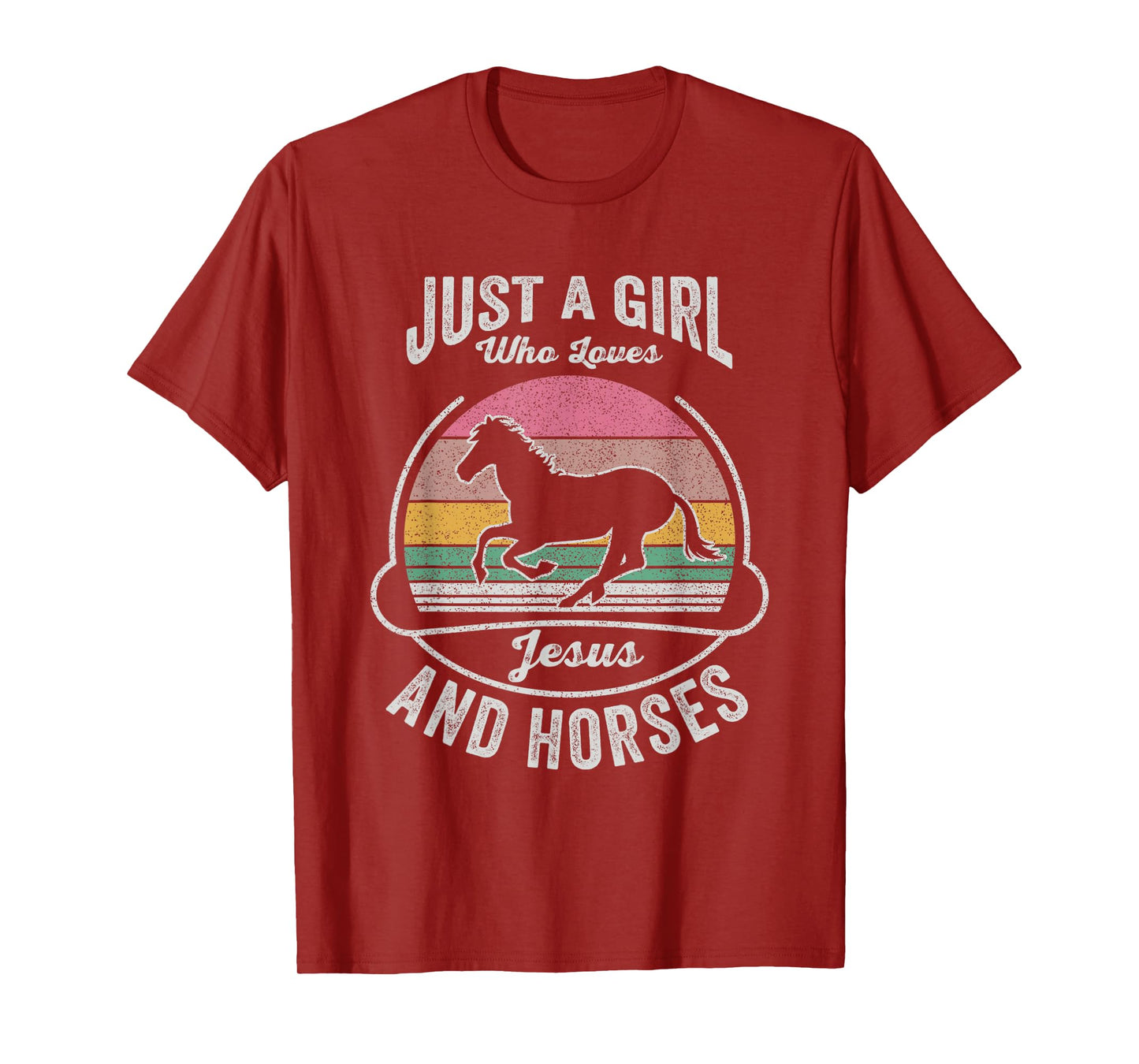 Jesus And Horse Retro Just A Girl Who Loves Jesus And Horses T-Shirt