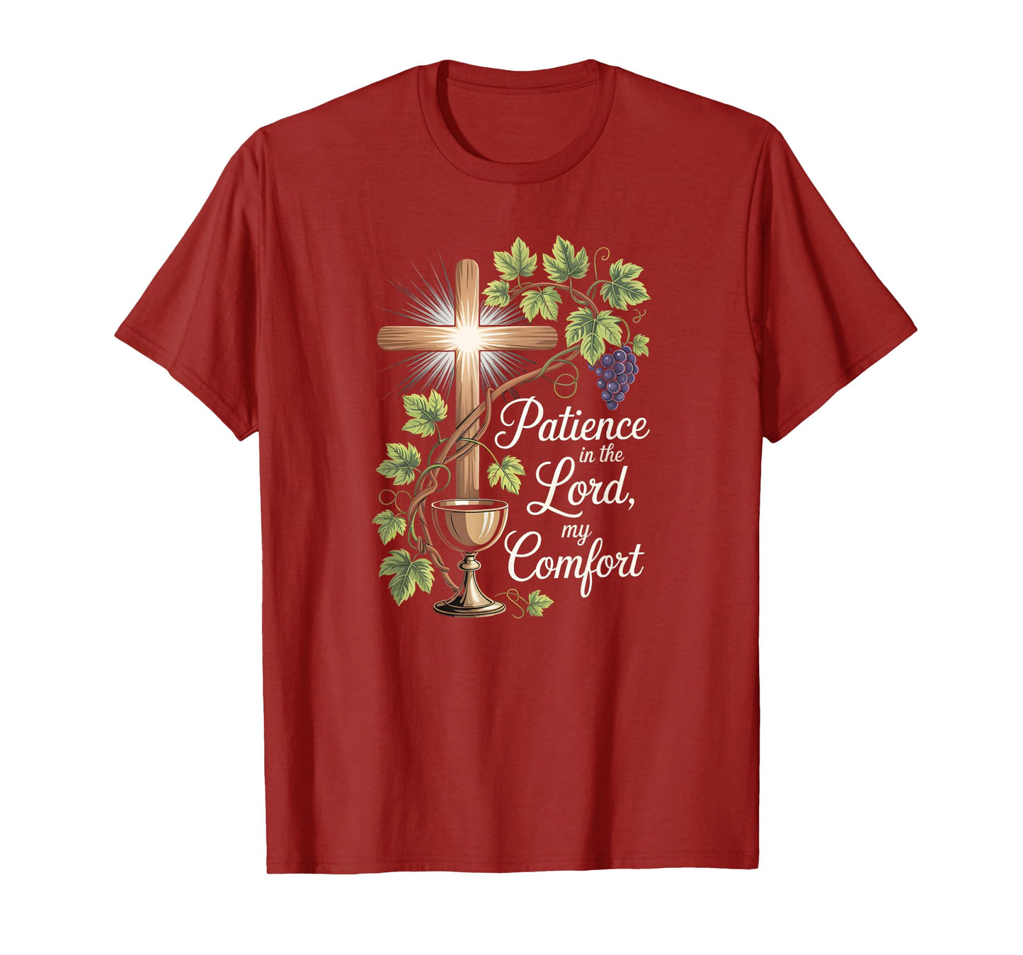 Patience in The Lord Comfort Christian Faith Cross T-Shirt