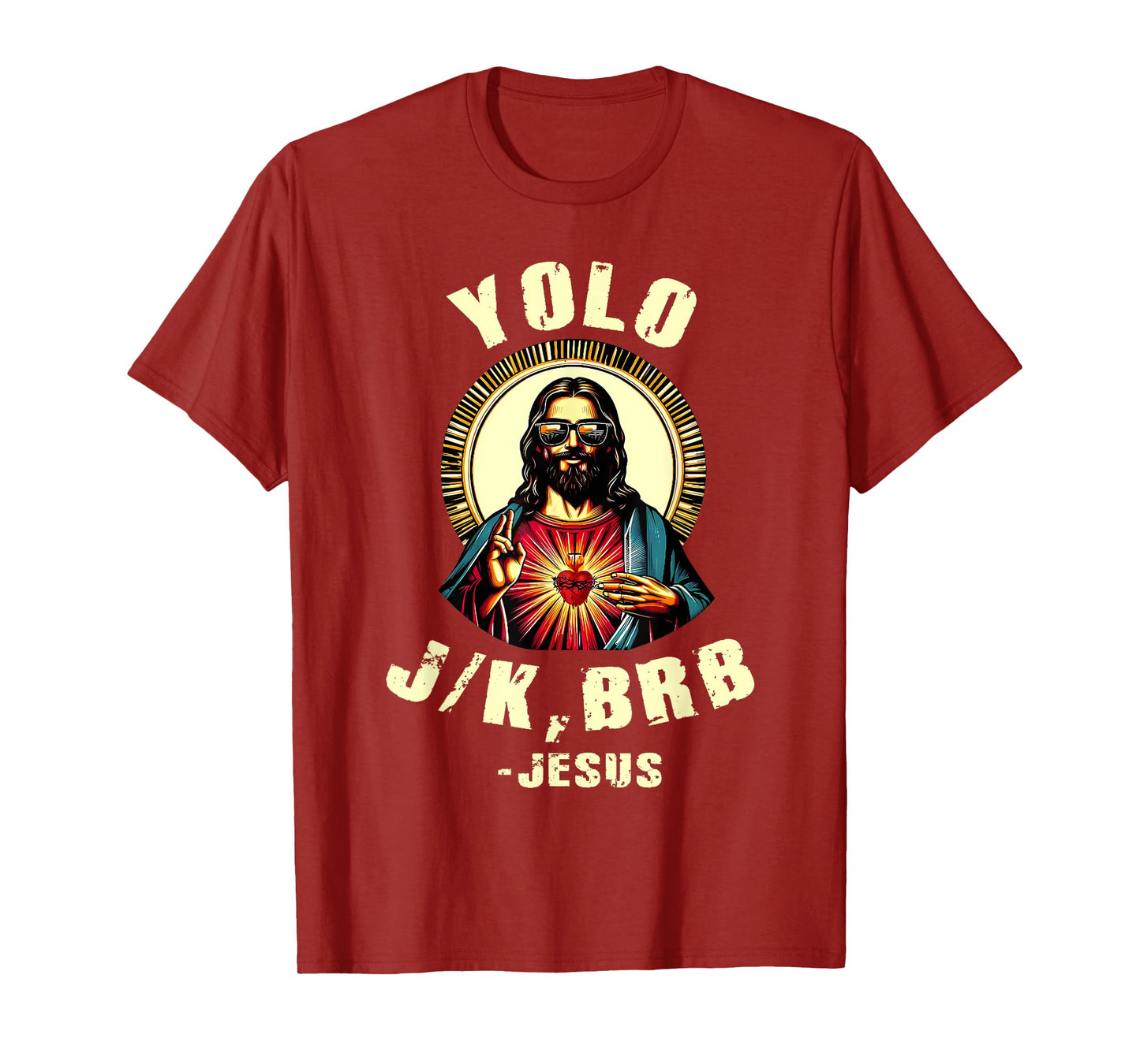 Yolo Jk Brb Jesus Funny Easter Day Bible Vintage Christian T-Shirt