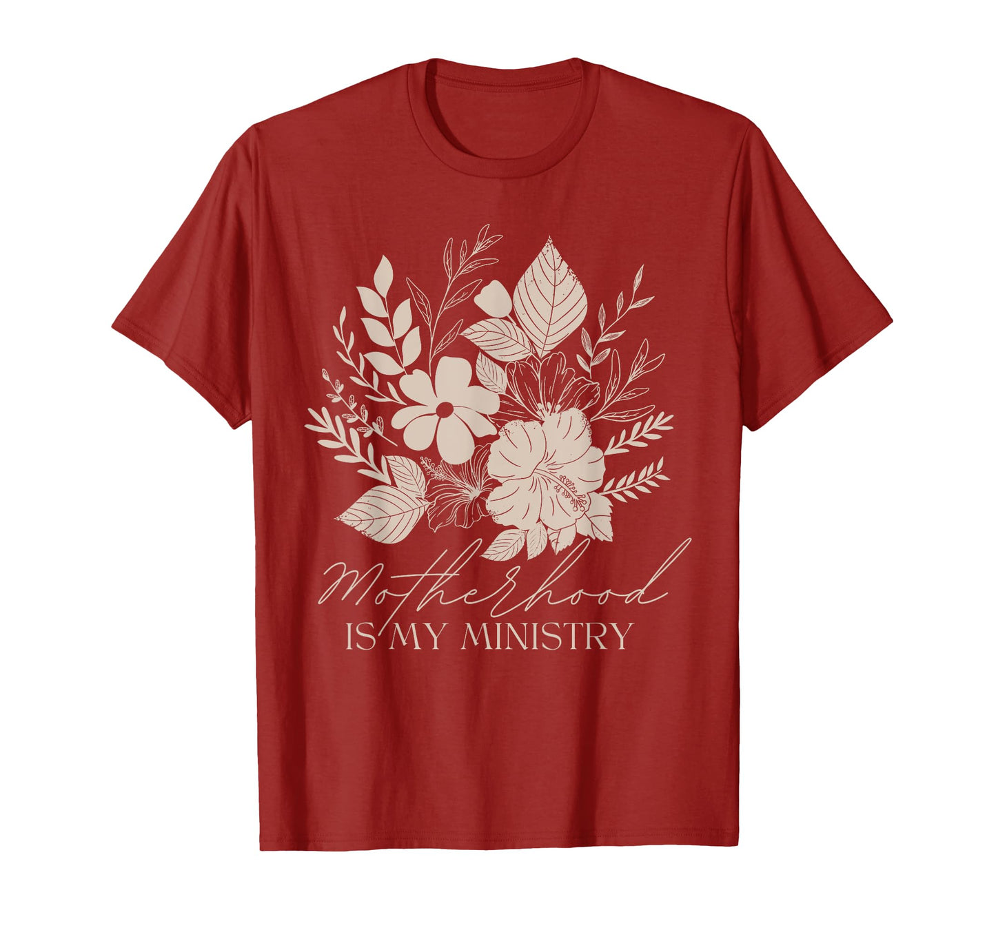 Retro Motherhood is My Ministry Mama Flowers Christian Mom T-Shirt