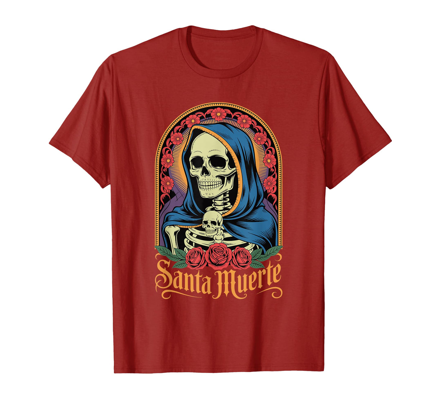 La Santa Muerte Mexican Folk Saint Devotional Religious Art T-Shirt