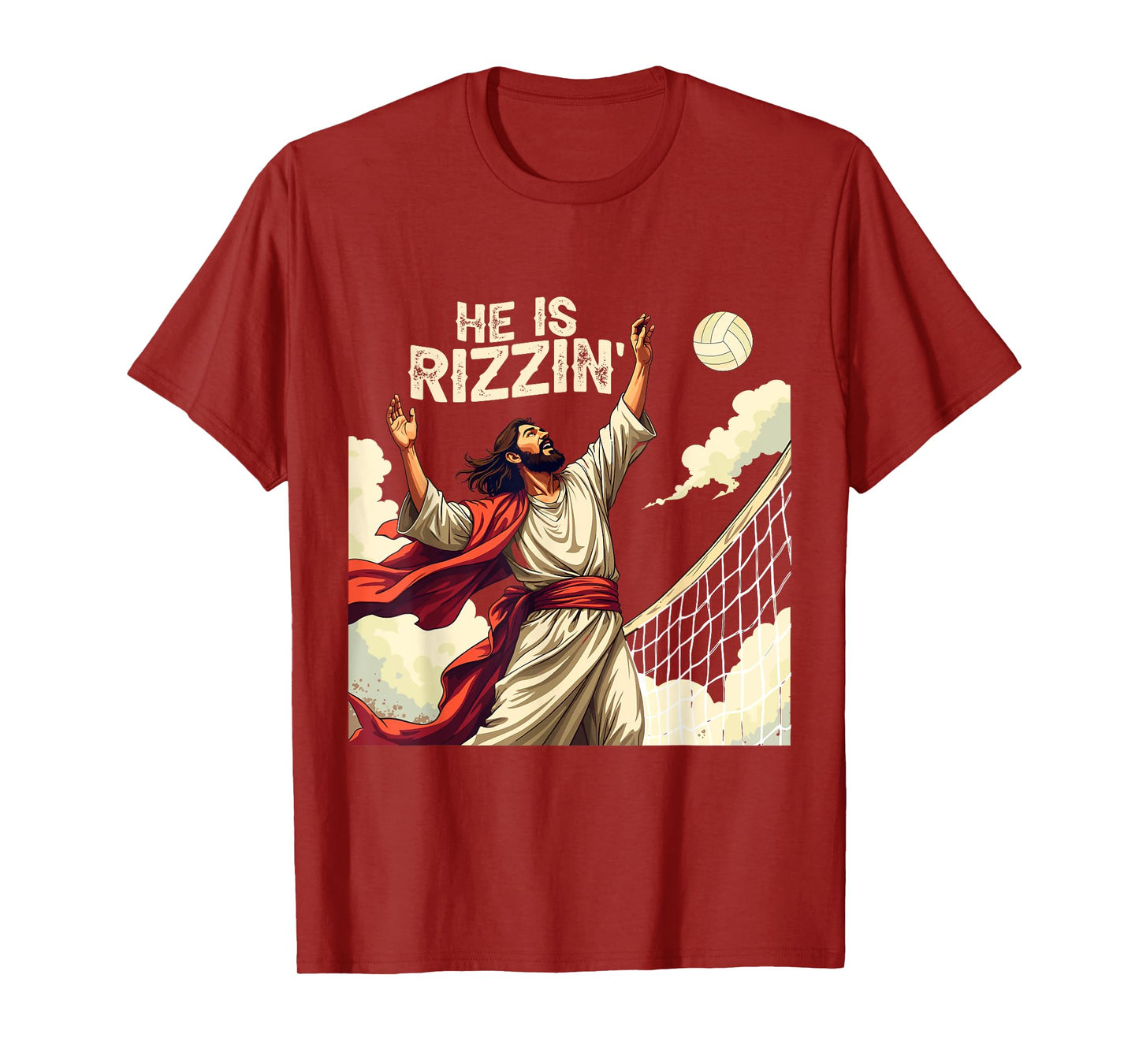 He Is Rizzin Jesus Meme Quote Shirt Funny Volleyball Lover T-Shirt