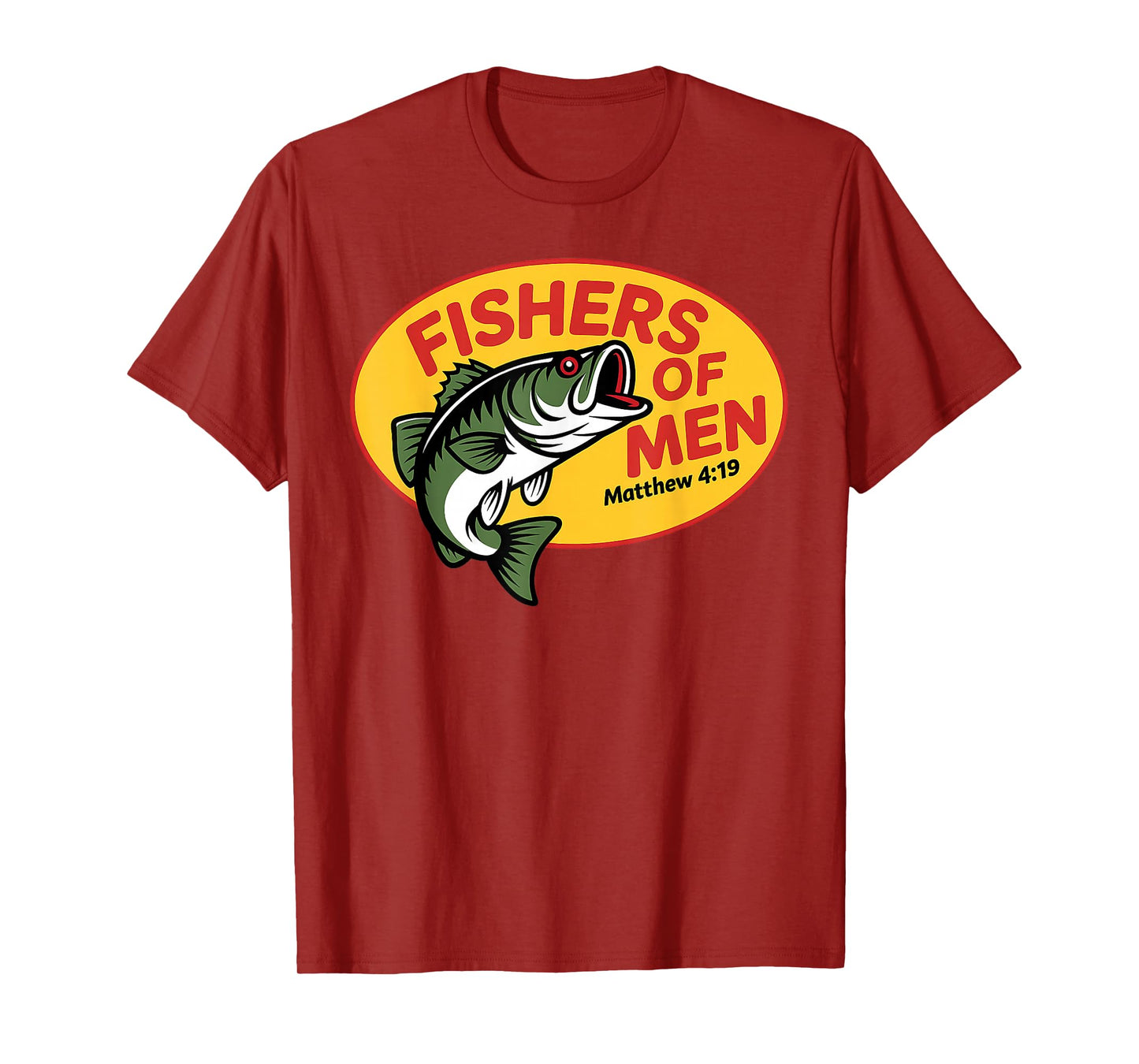 Fishers of Men Matthew 4:19 Christian Fishing Bible Verse T-Shirt