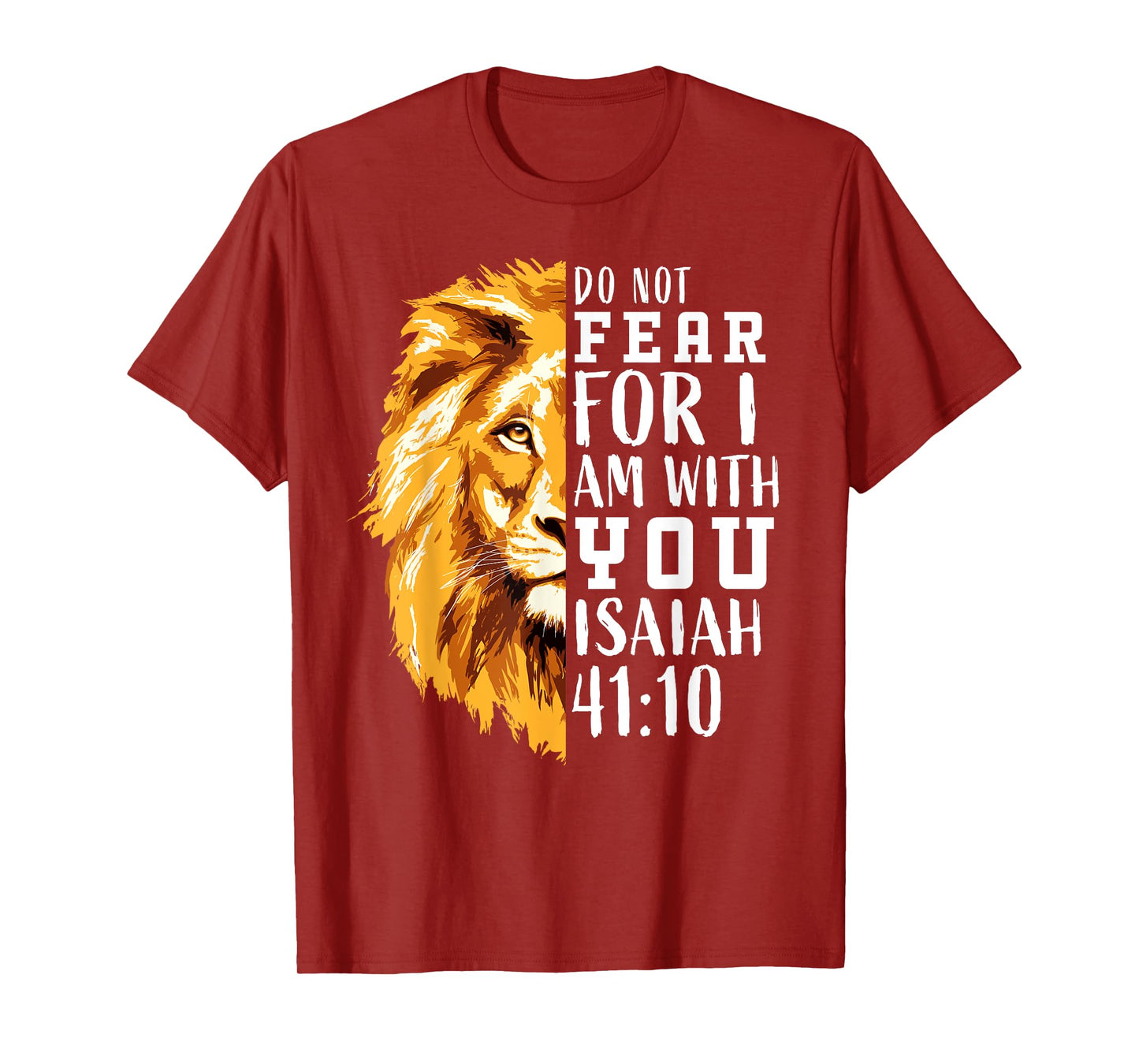 Christian Religious Bible Verse Sayings Lion Fear Scripture T-Shirt