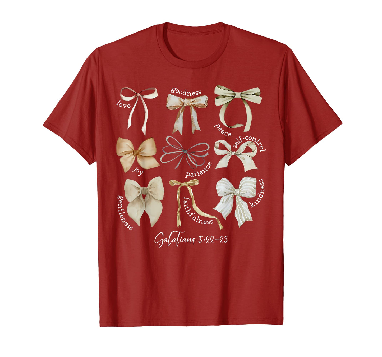 Coquette Bow Christian Fruit of the Spirit Bible Verse Jesus T-Shirt