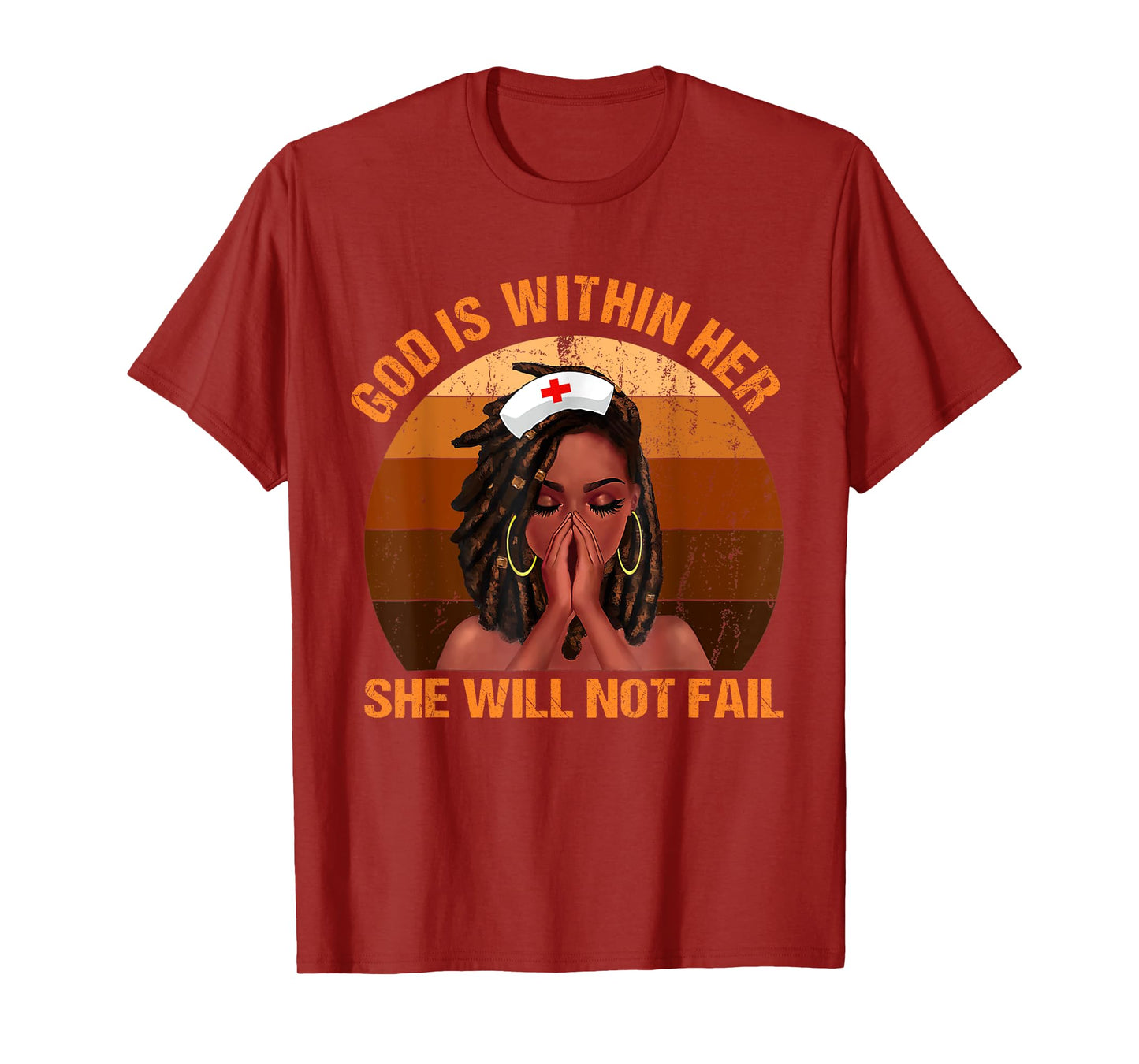 God Is Within Her She Will Not Fail Black Melanin Christian T-Shirt