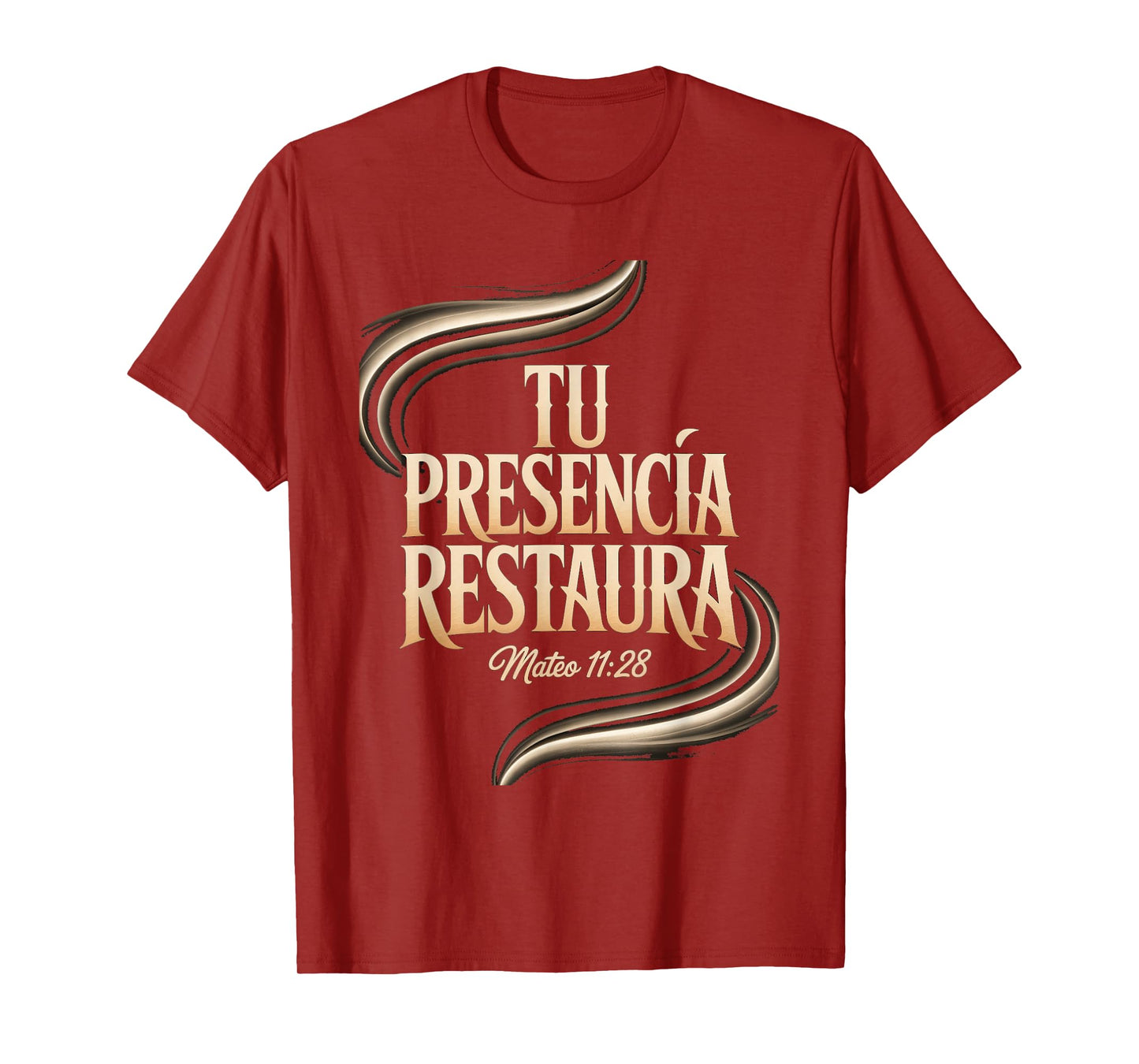 Mateo 11:28 – Tu Presencia Restaura Christian Bible Verse T-Shirt