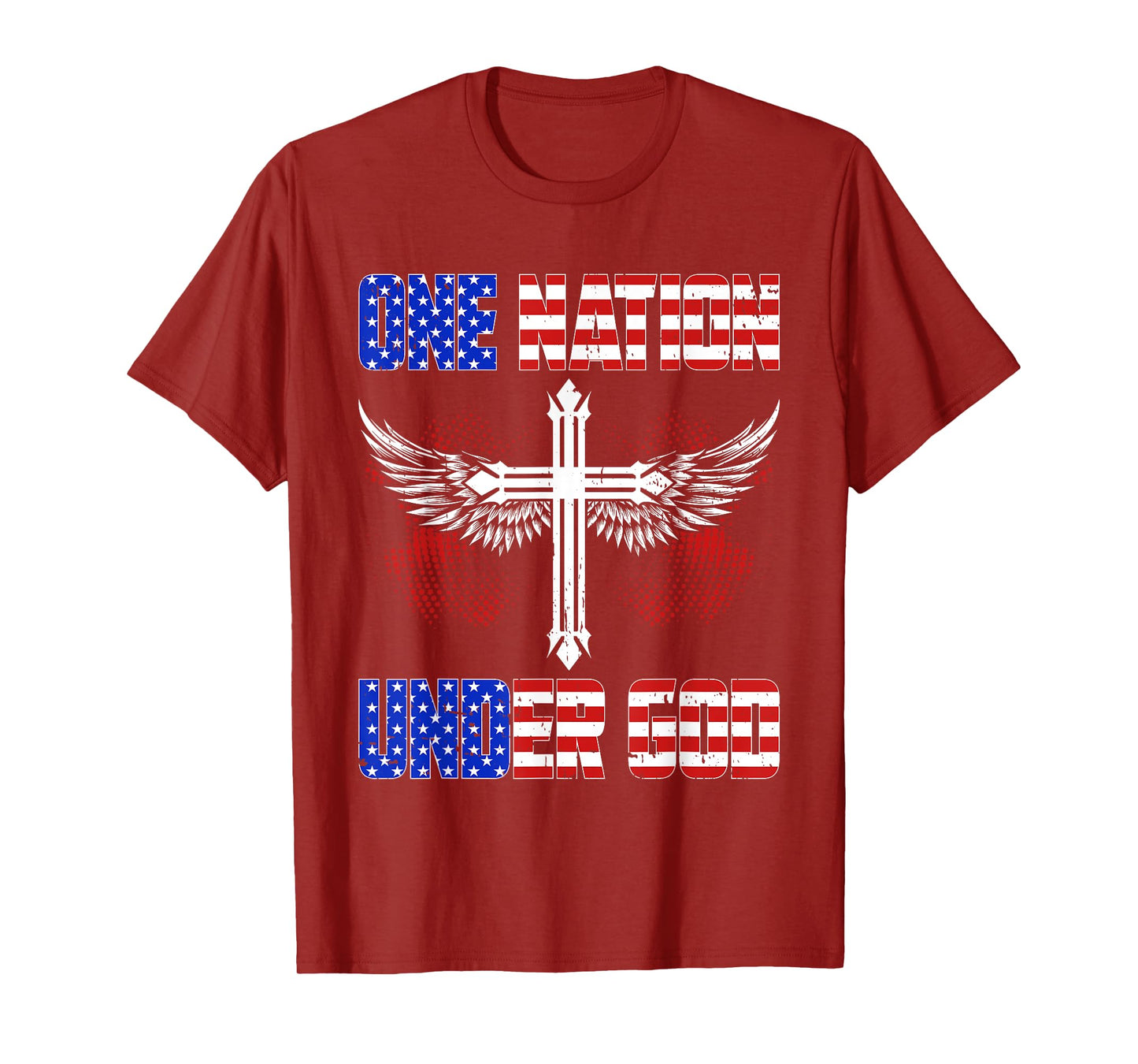One Nation Under God Jesus Blessed American Flag T-Shirt