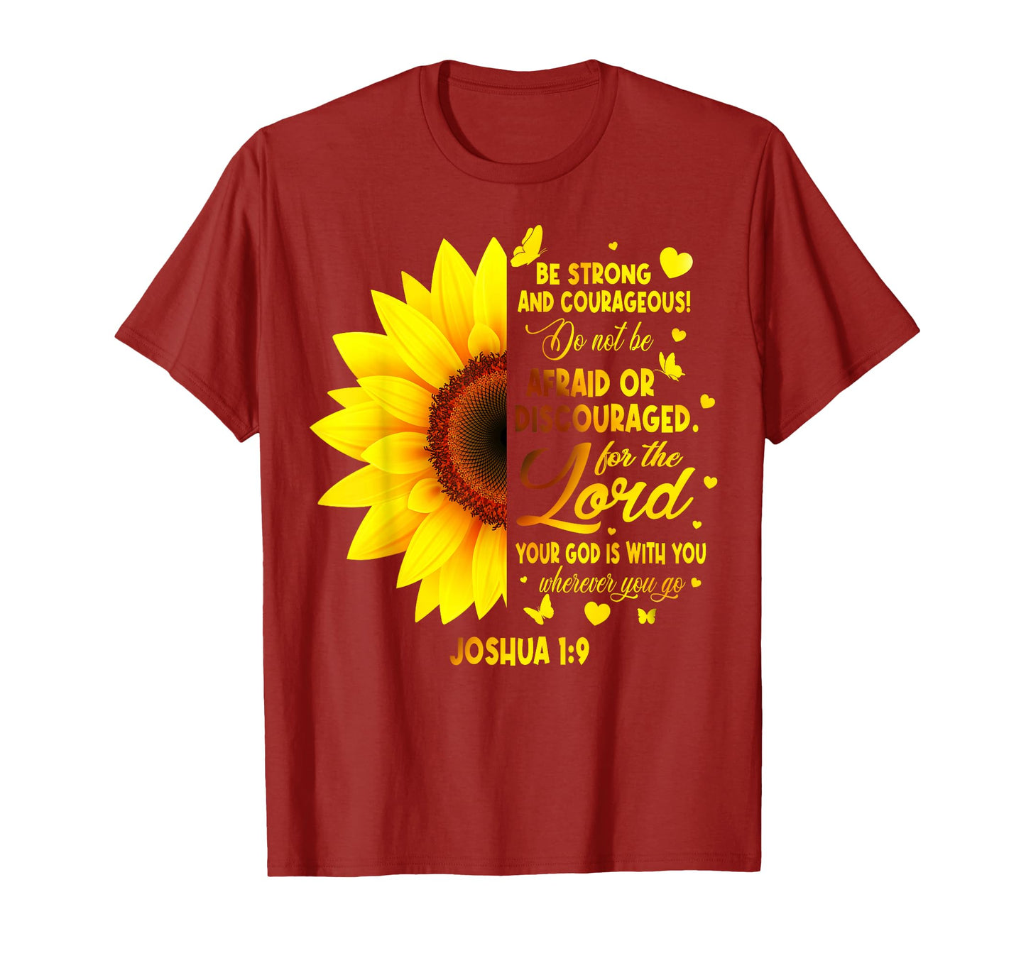Jesus Sunflower Joshua Bible Verse Christian Women T-Shirt