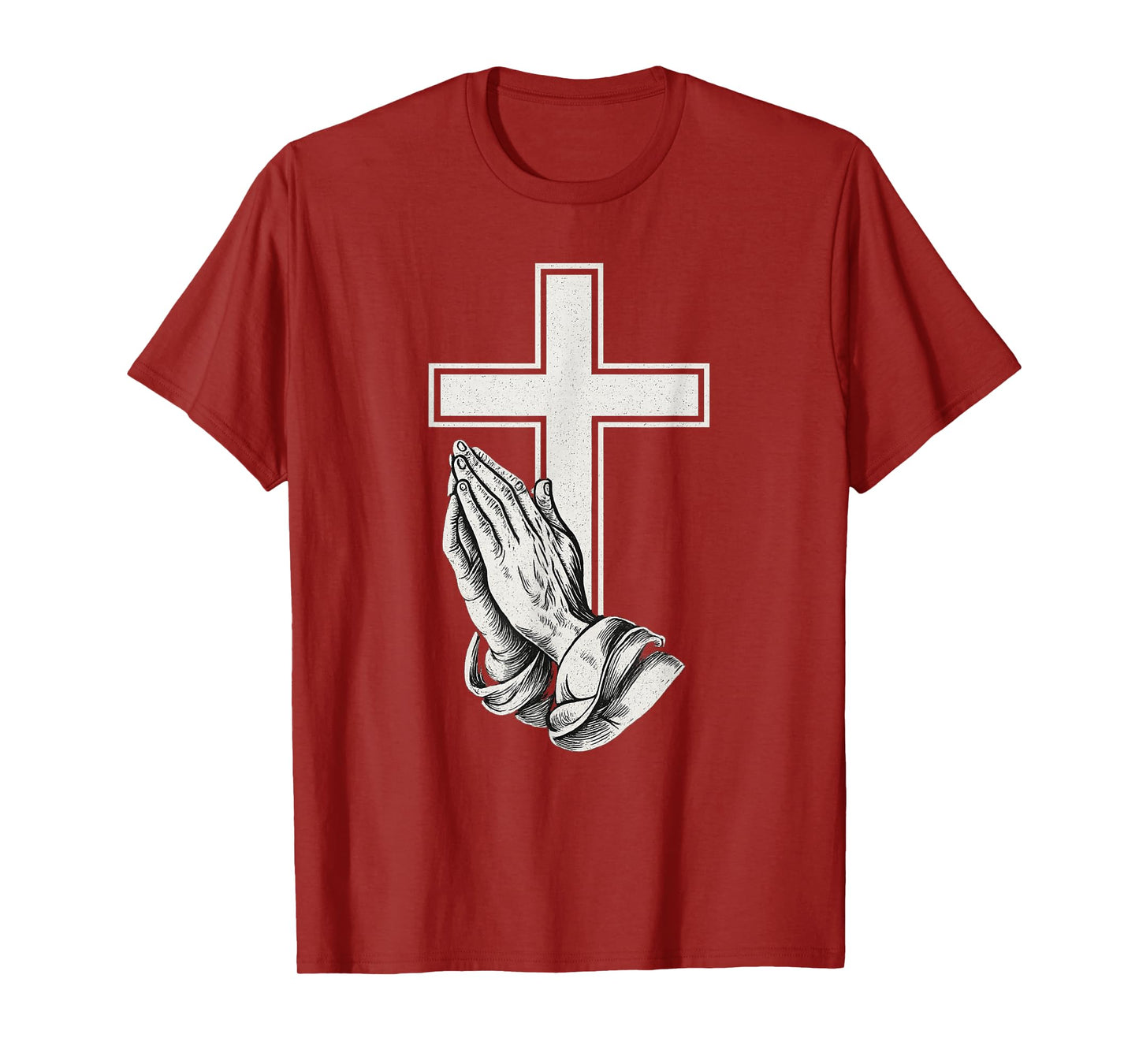 Cross with Praying Hands Christian T-Shirt T-Shirt